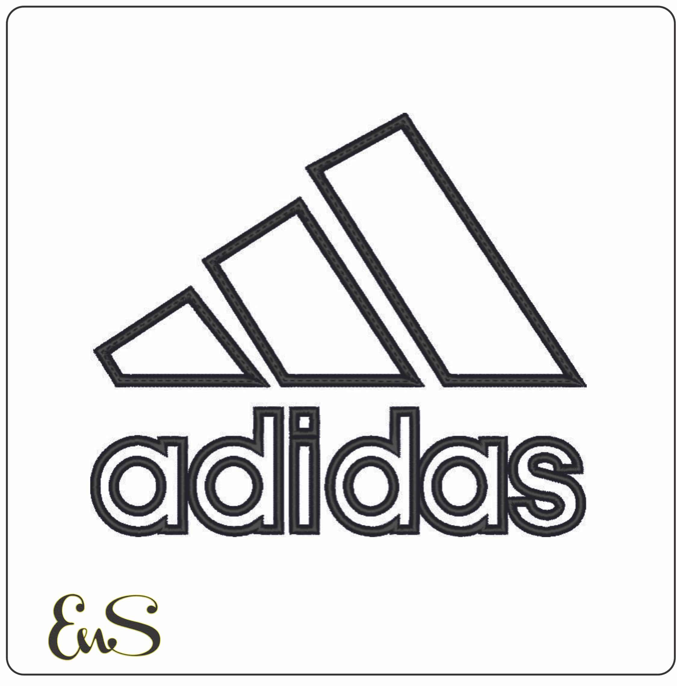 Adidas Outline Logo - Elegant embroidery design file - instant download