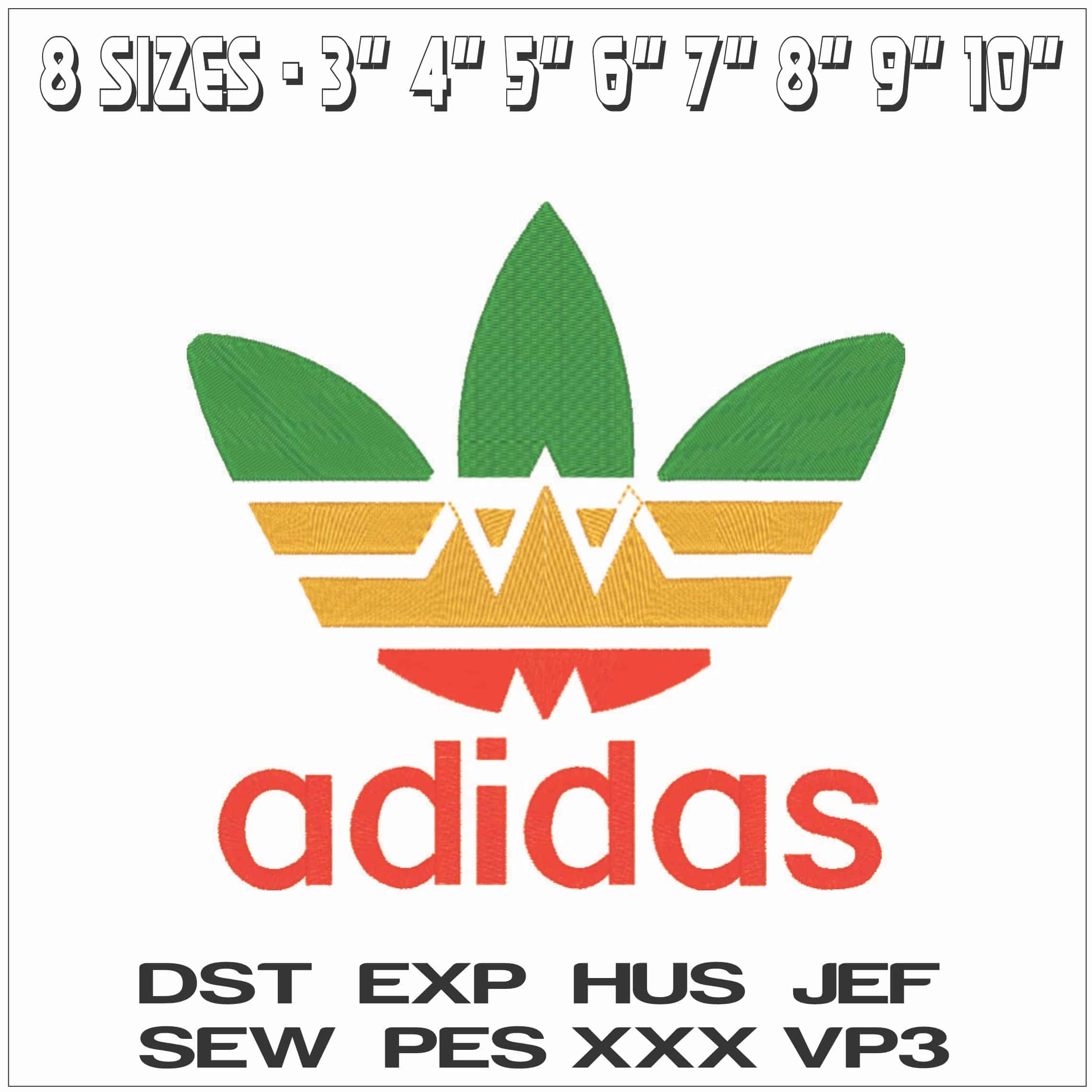 Adidas Trefoil Leaf Logo - Elegant embroidery design file - instant download — view 2