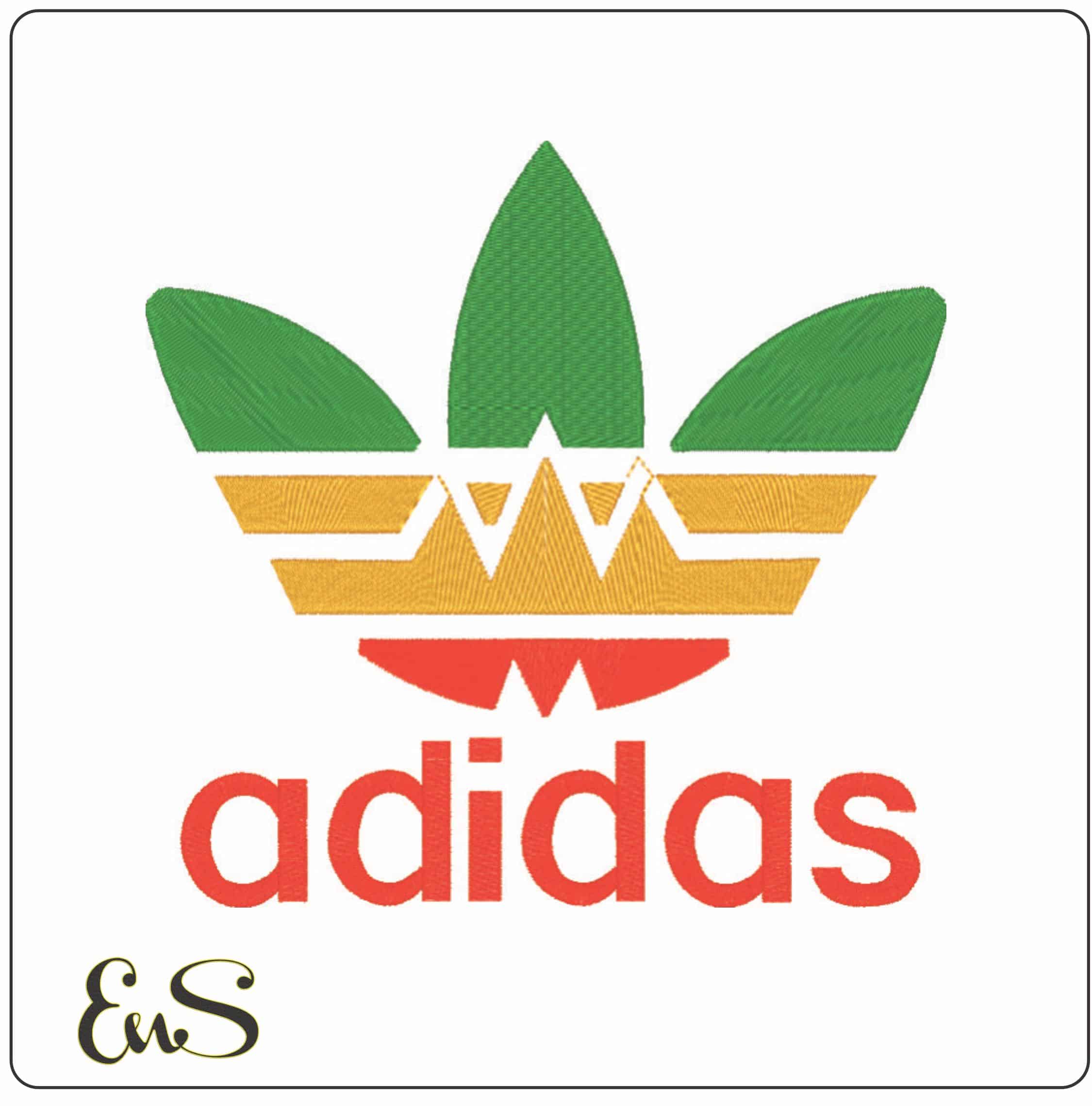 Adidas Trefoil Leaf Logo - Elegant embroidery design file - instant download