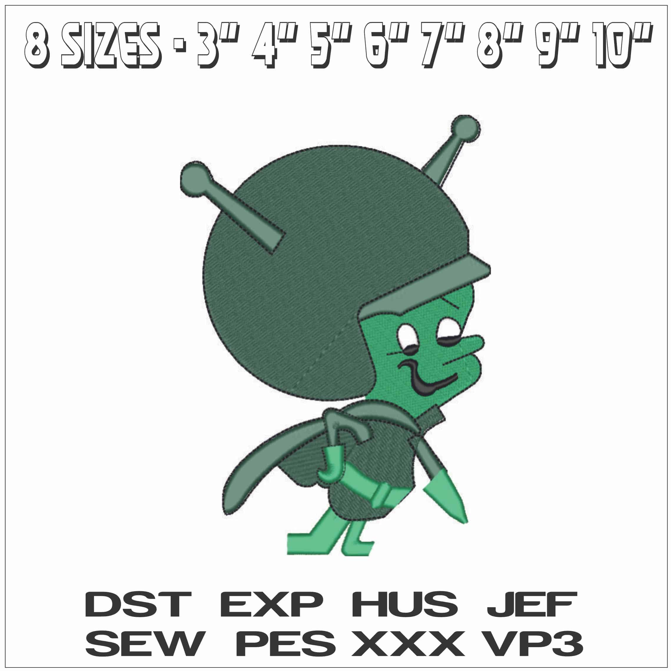 Alien Ready to Charge - Elegant embroidery design file - instant download — view 2