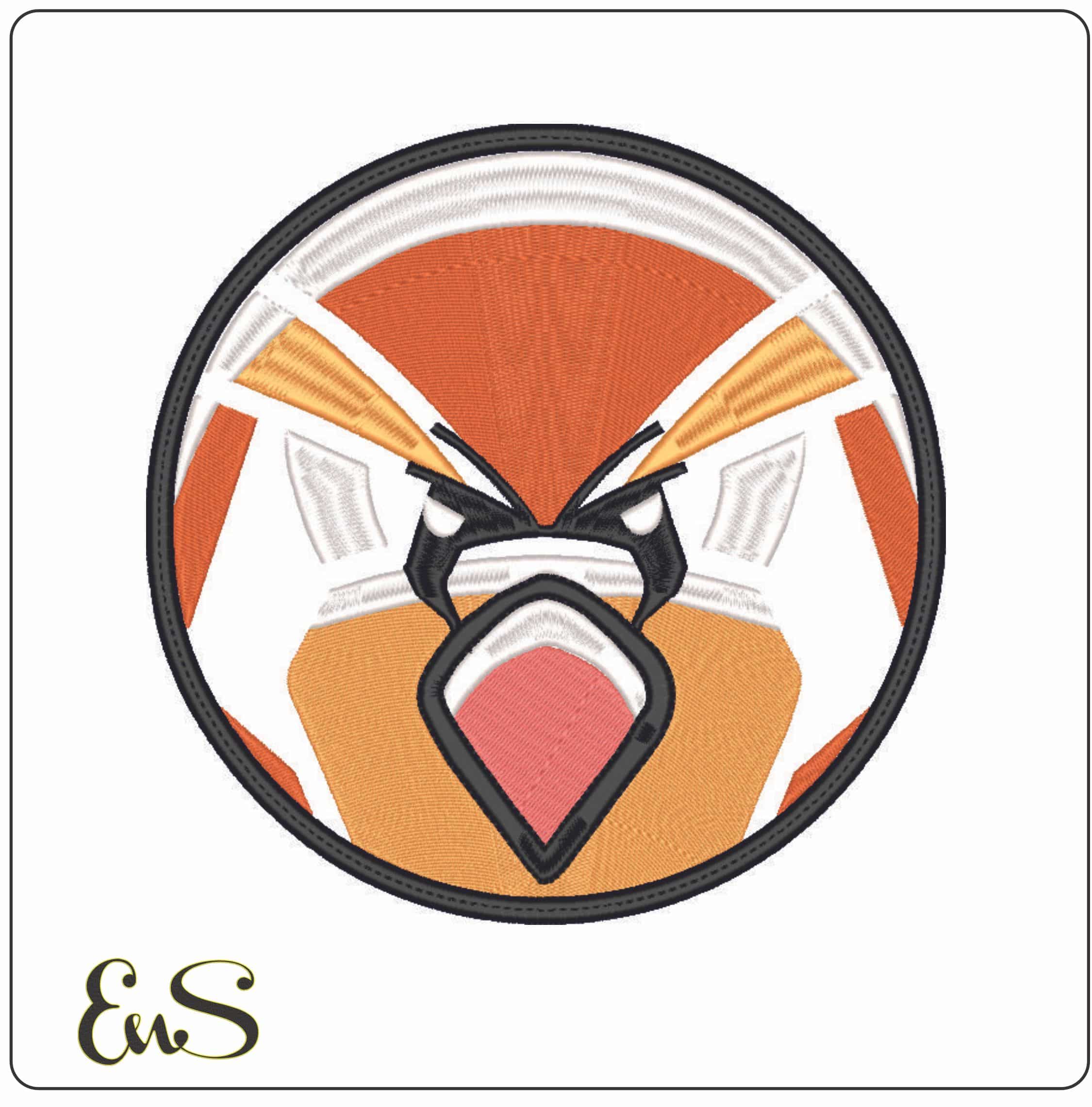 Angry Bird Face - Elegant embroidery design file - instant download