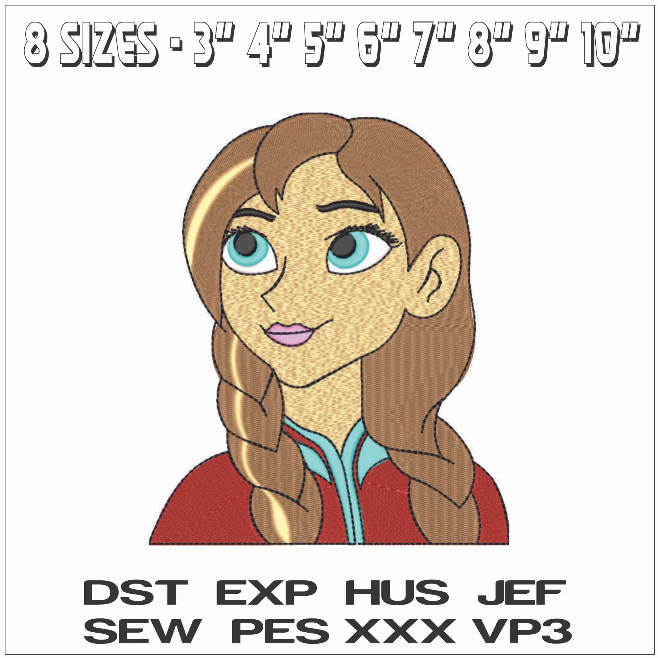 Anna Frozen - Elegant embroidery design file - instant download — view 2