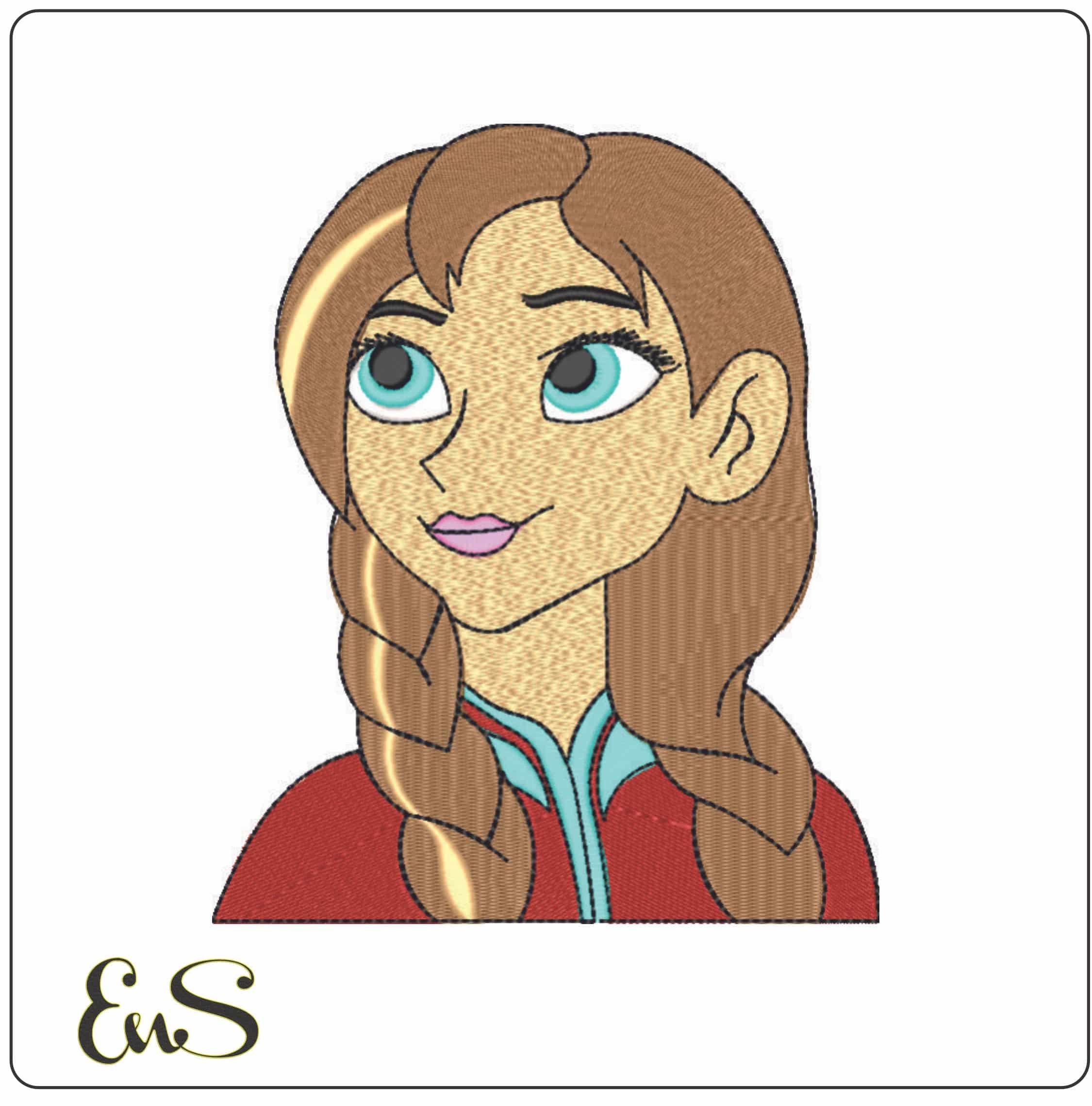 Anna Frozen - Elegant embroidery design file - instant download