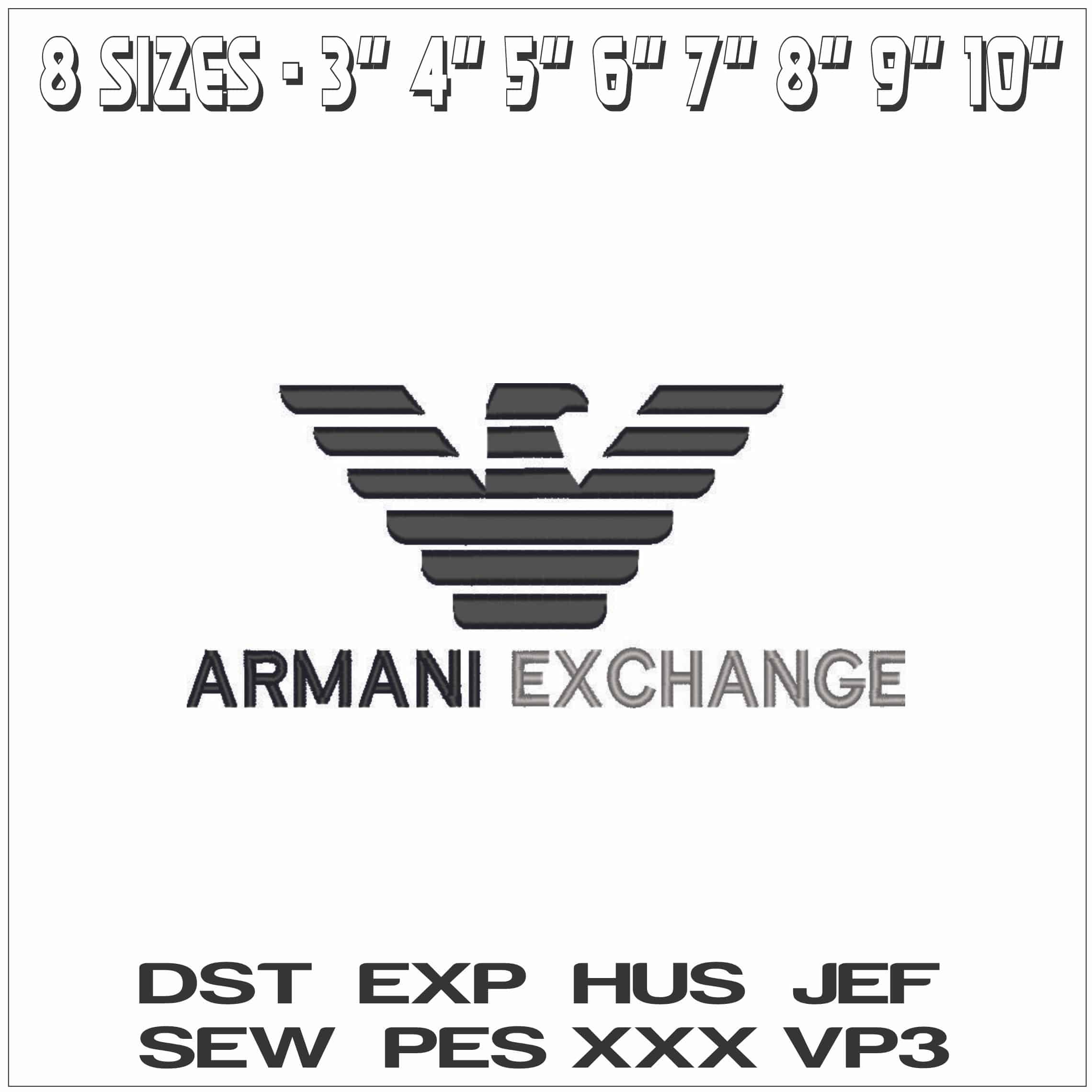 Armani Exchange - Elegant embroidery design file - instant download — view 2