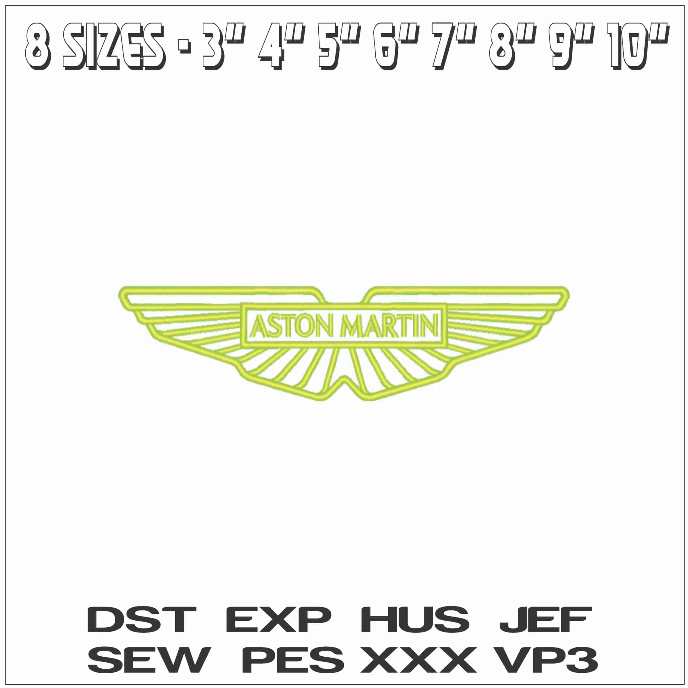 Aston Martin Logo - Elegant embroidery design file - instant download — view 2