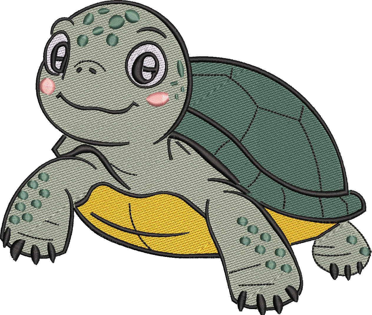 Baby turtle - Elegant embroidery design file - instant download — view 3
