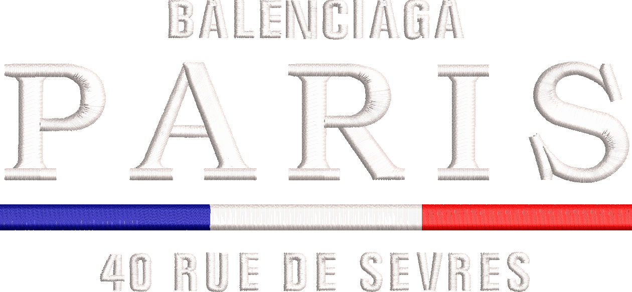 Balenciaga Paris - Elegant embroidery design file - instant download — view 3