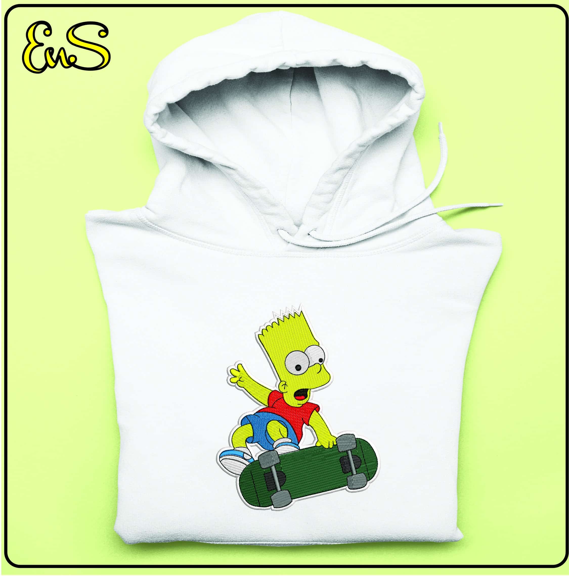 Bart Simpson Skateboard The Simpsons- Elegant embroidery design file - instant download — view 3