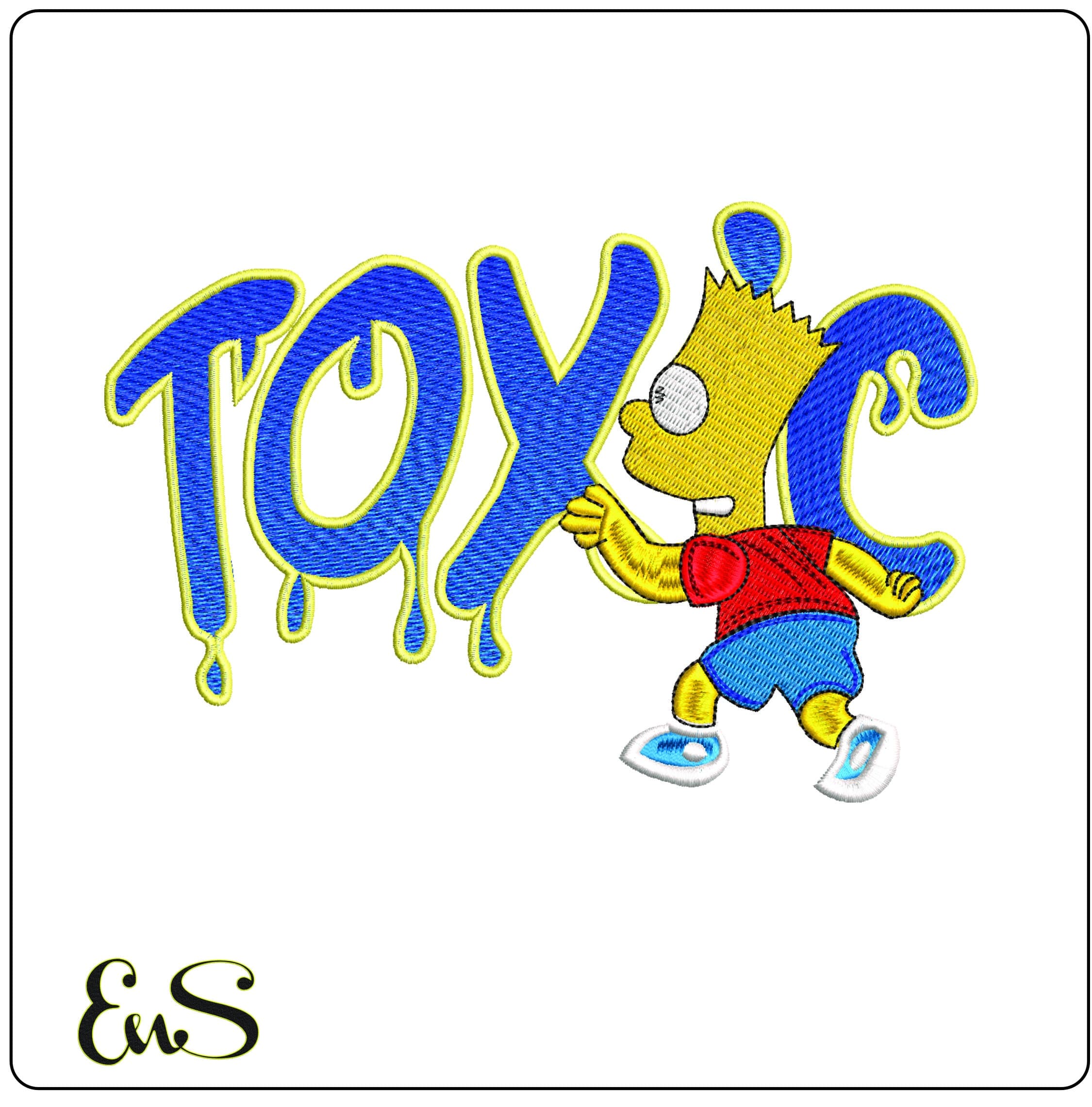 Bart Simpson Toxic The Simpsons- Elegant embroidery design file - instant download