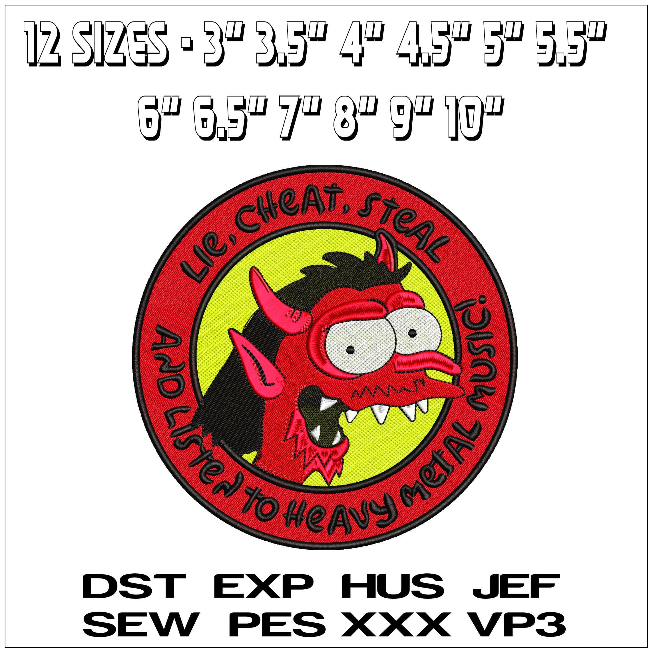 Bartman Simpson Heavy Metal The Simpsons- Elegant embroidery design file - instant download — view 2