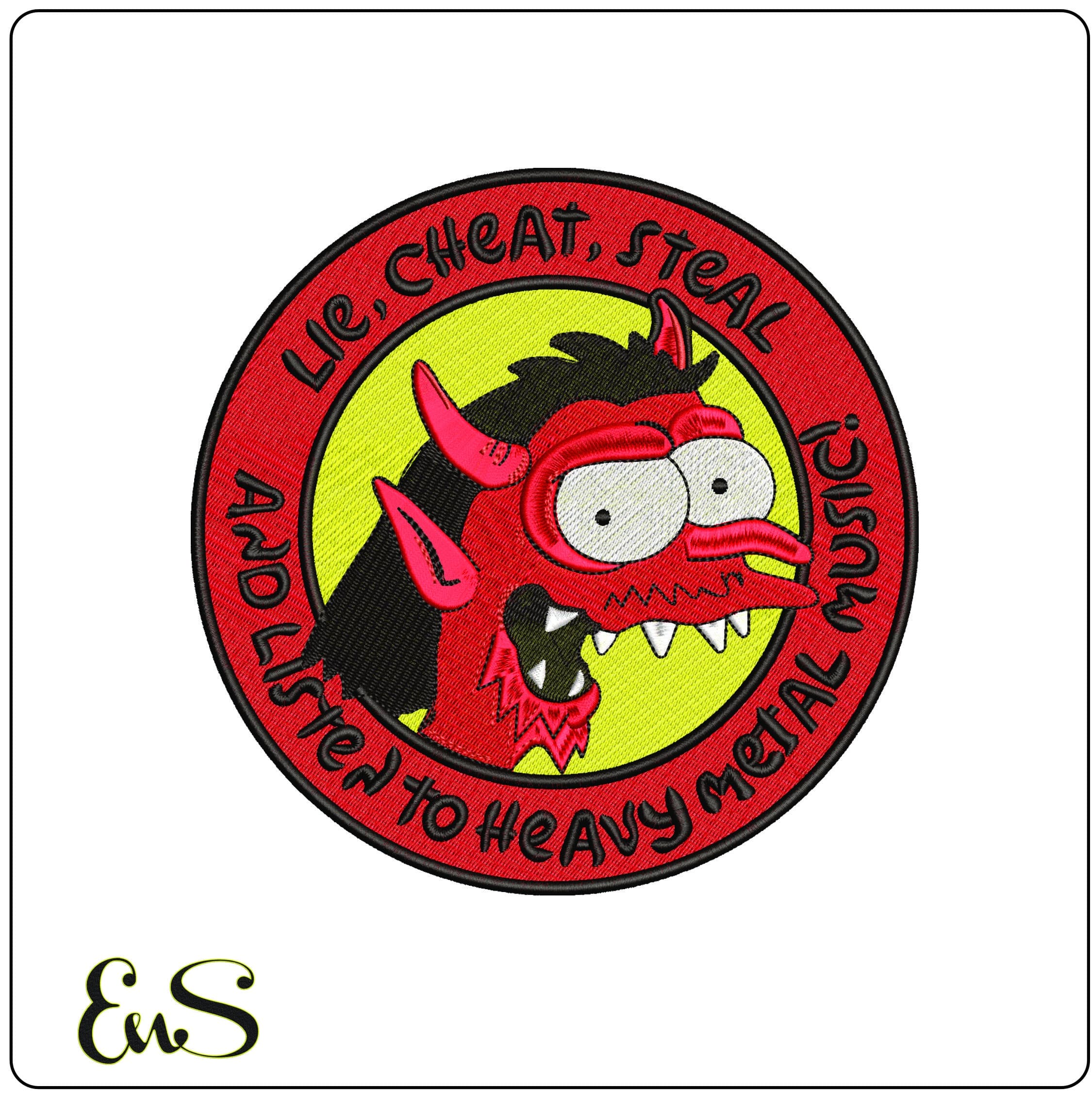 Bartman Simpson Heavy Metal The Simpsons- Elegant embroidery design file - instant download