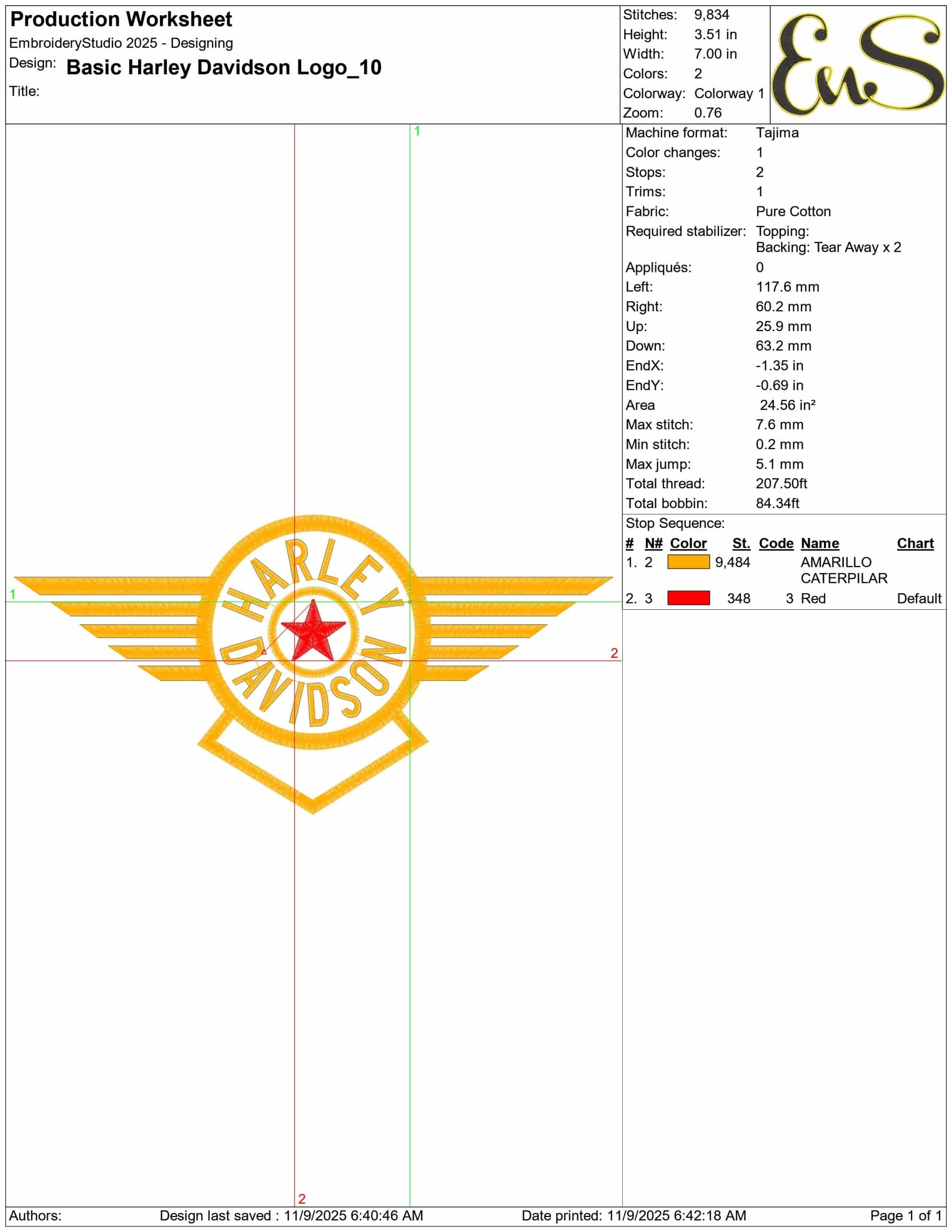 Basic Harley Davidson Logo- Elegant embroidery design file - instant download — view 3