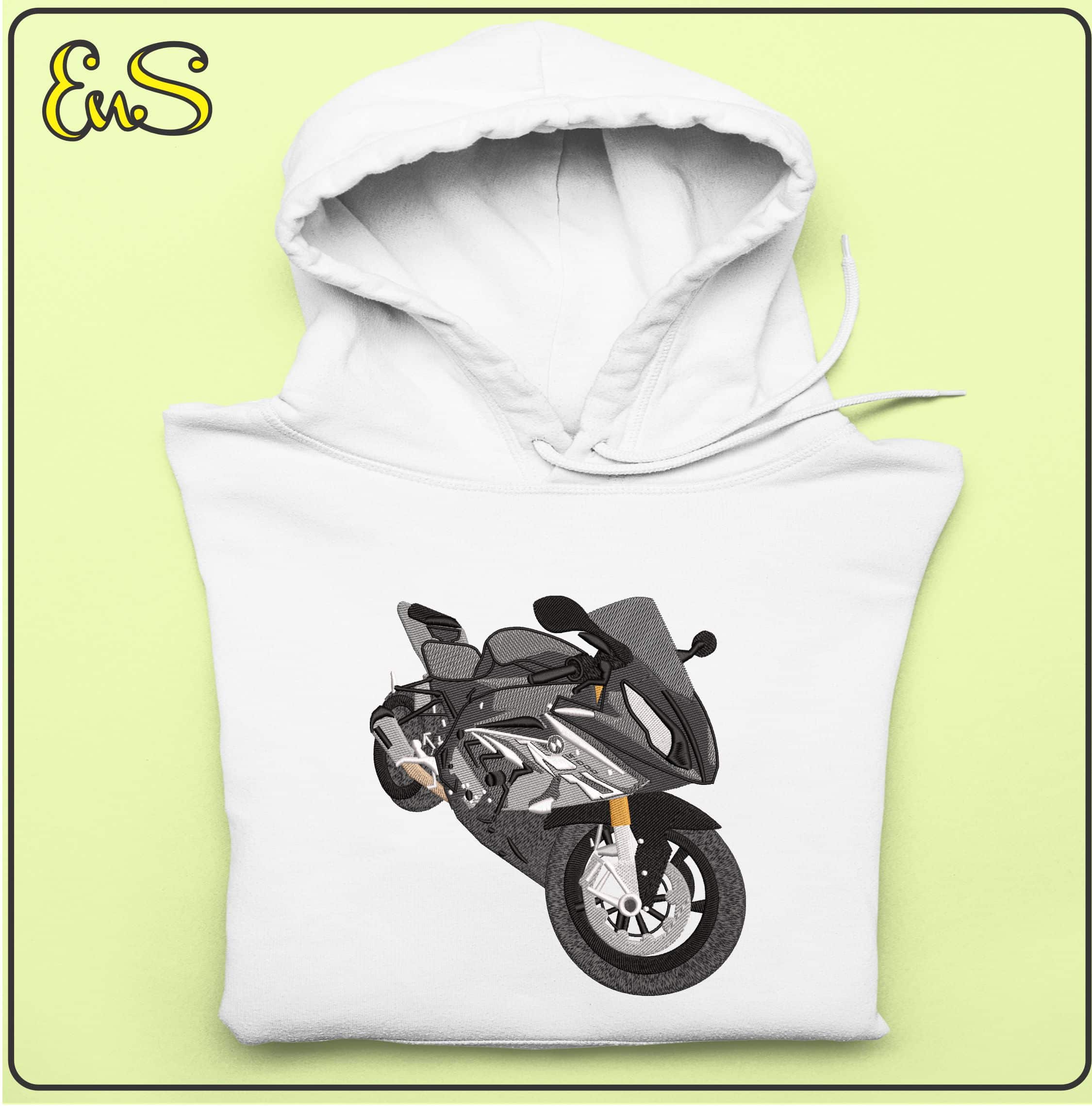 Basic Sports Motorbike- Elegant embroidery design file - instant download — view 4