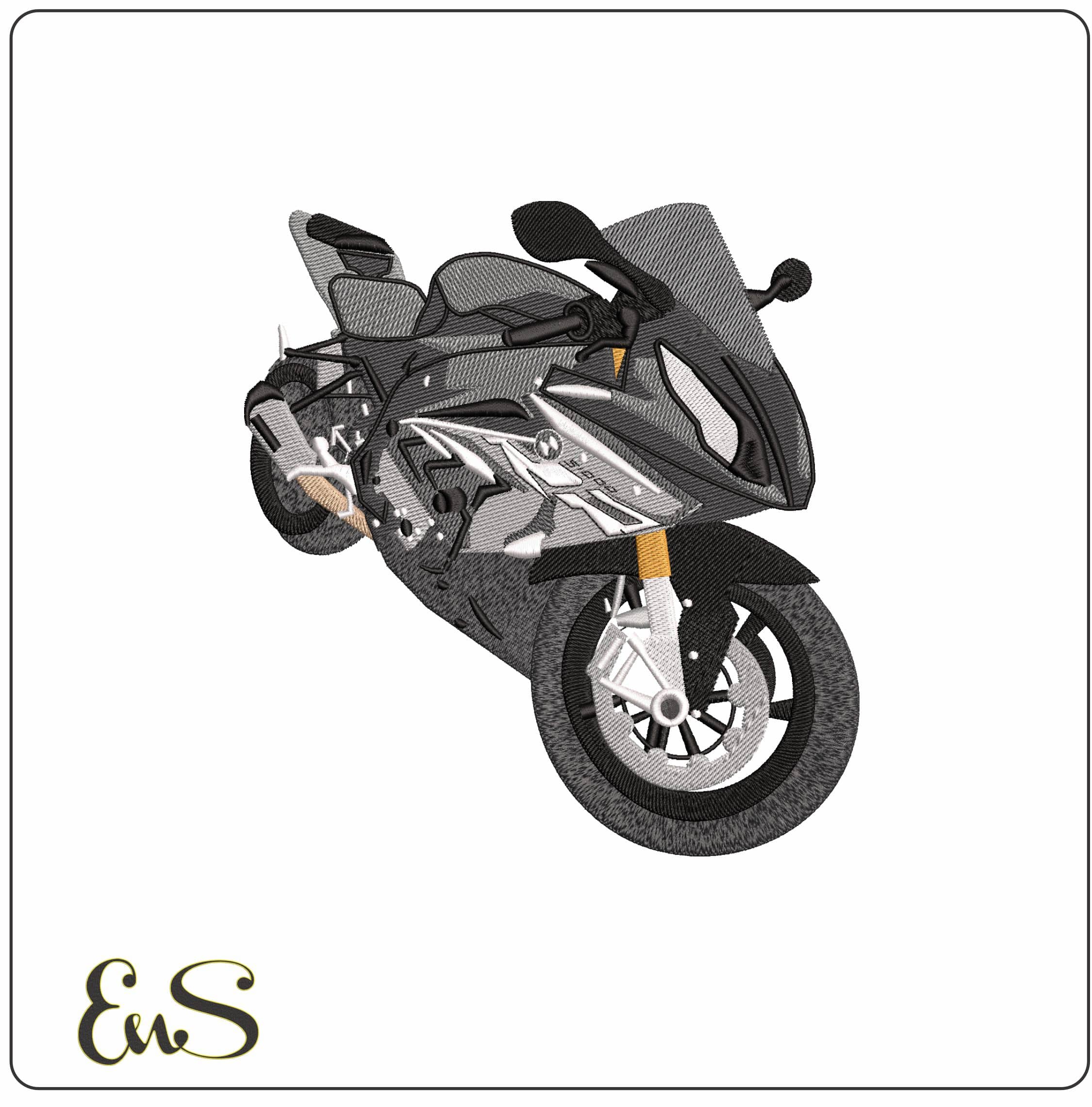 Basic Sports Motorbike- Elegant embroidery design file - instant download
