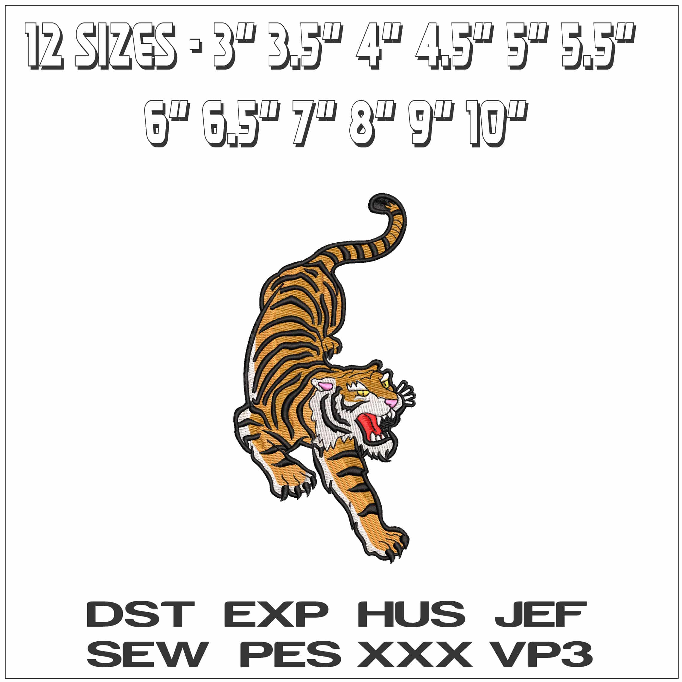 Bengal Tiger- Elegant embroidery design file - instant download — view 2