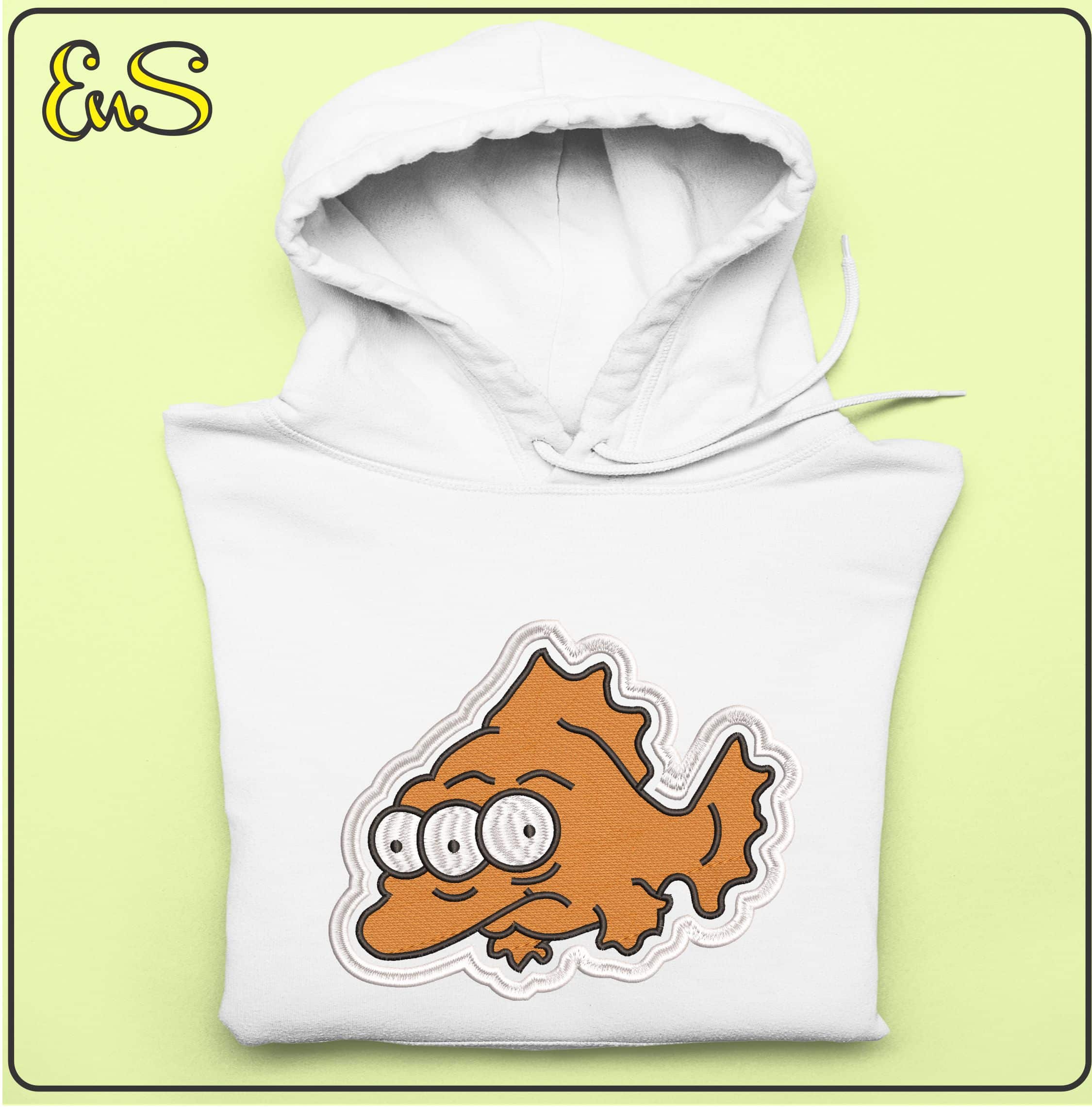 Blinky 3 eyed fish The Simpsons- Elegant embroidery design file - instant download — view 4