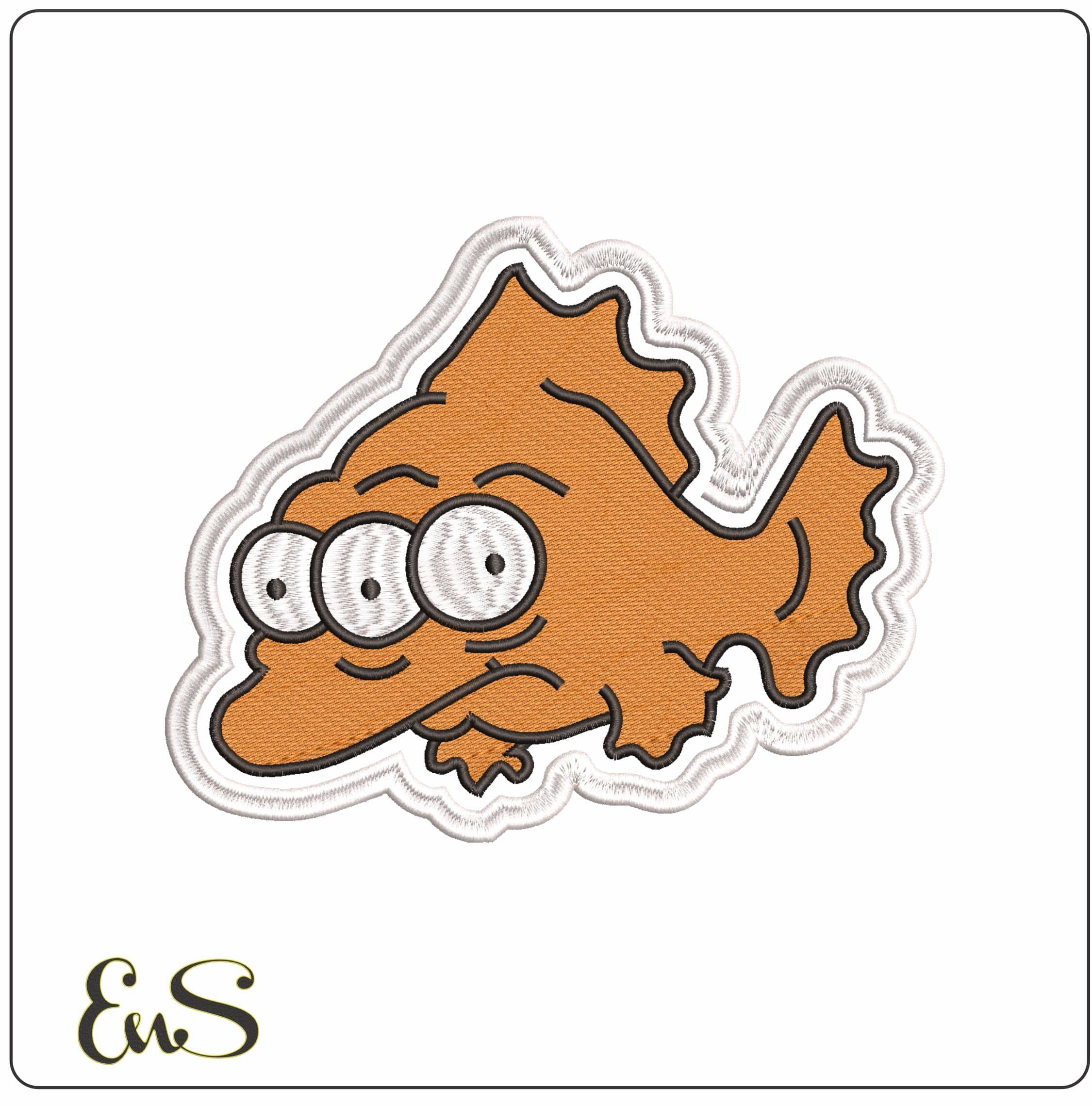 Blinky 3 eyed fish The Simpsons- Elegant embroidery design file - instant download