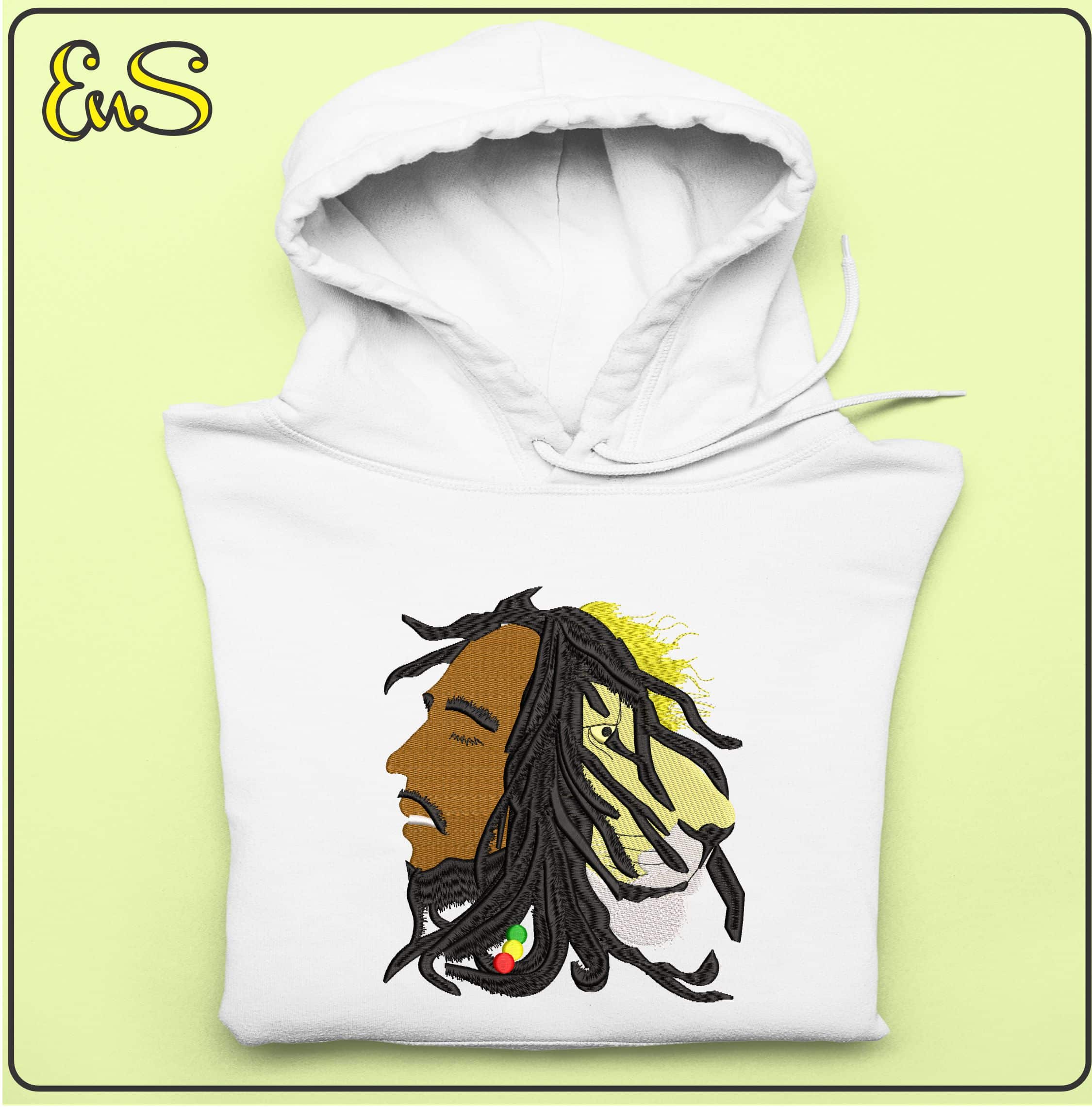 Bob Marley- Elegant embroidery design file - instant download — view 4