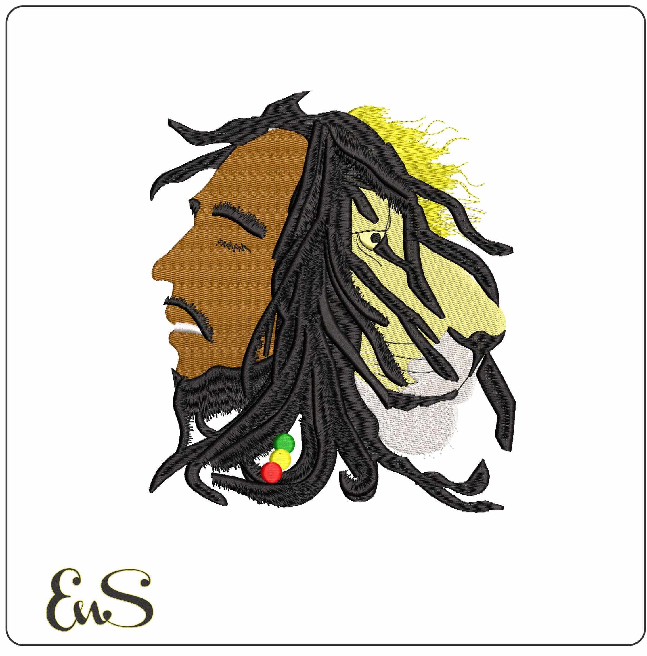 Bob Marley- Elegant embroidery design file - instant download