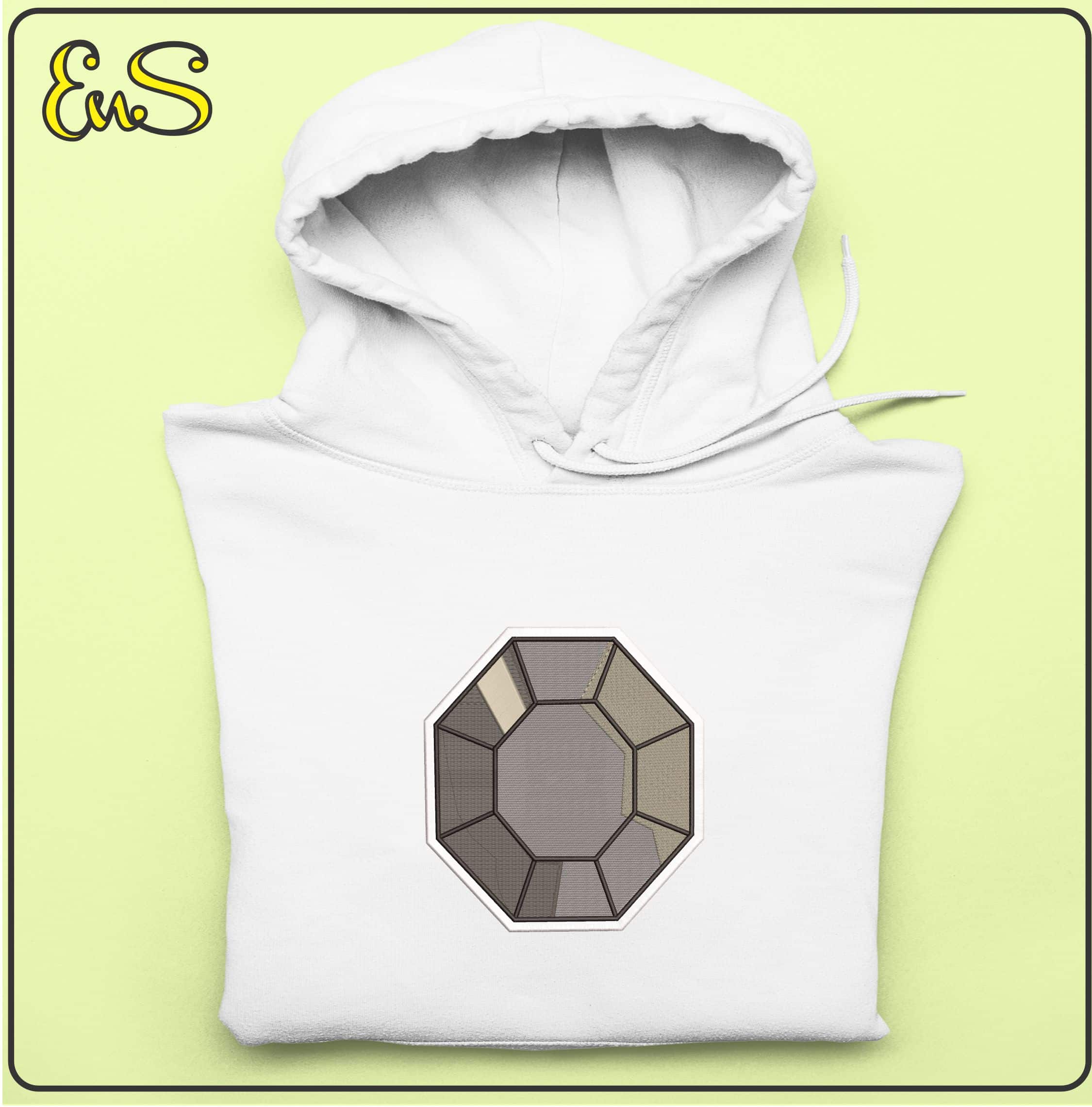 Boulder Badge Pokestone Anime- Elegant embroidery design file - instant download — view 4