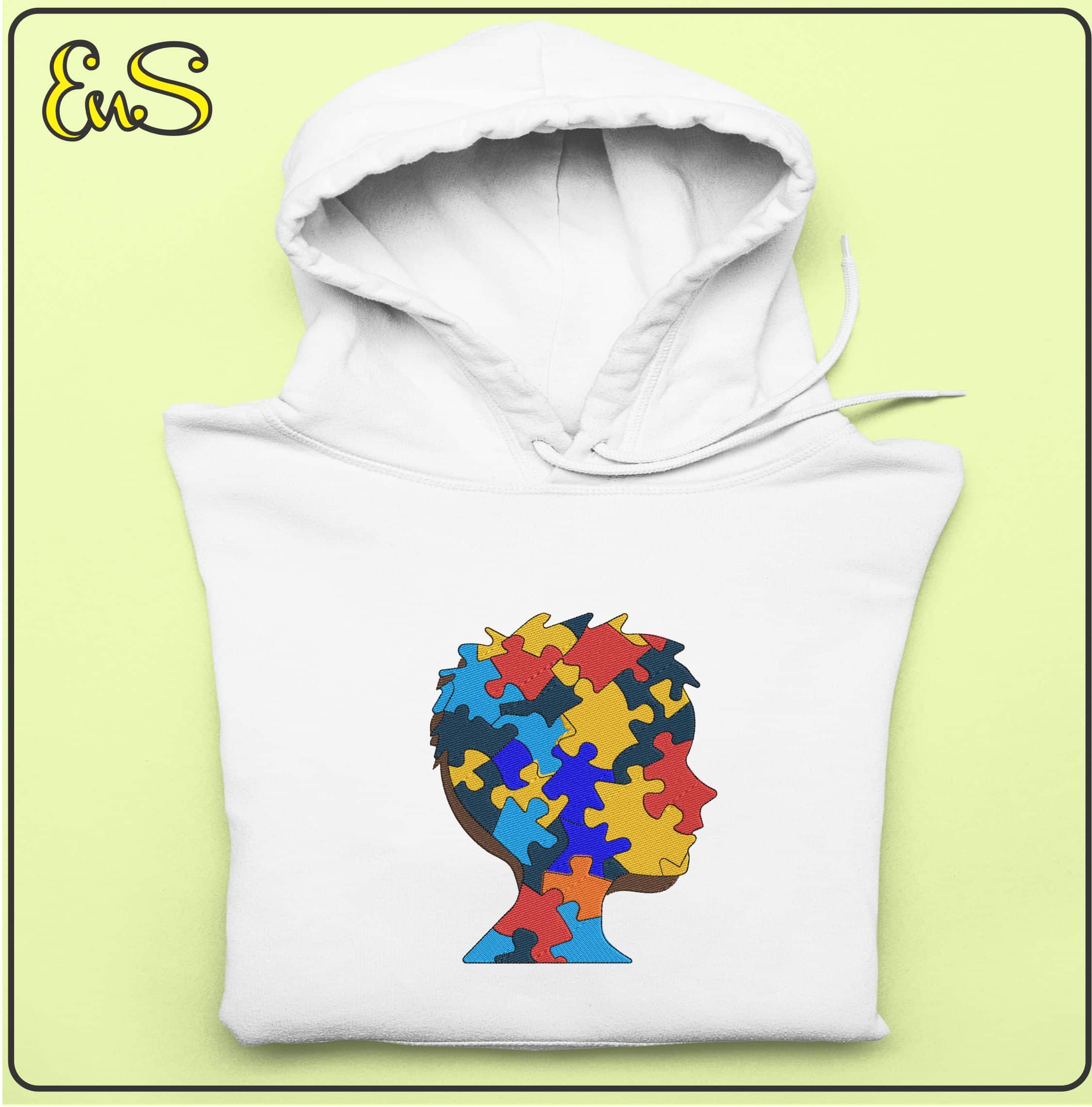 Boys Head Jigsaw- Elegant embroidery design file - instant download — view 4