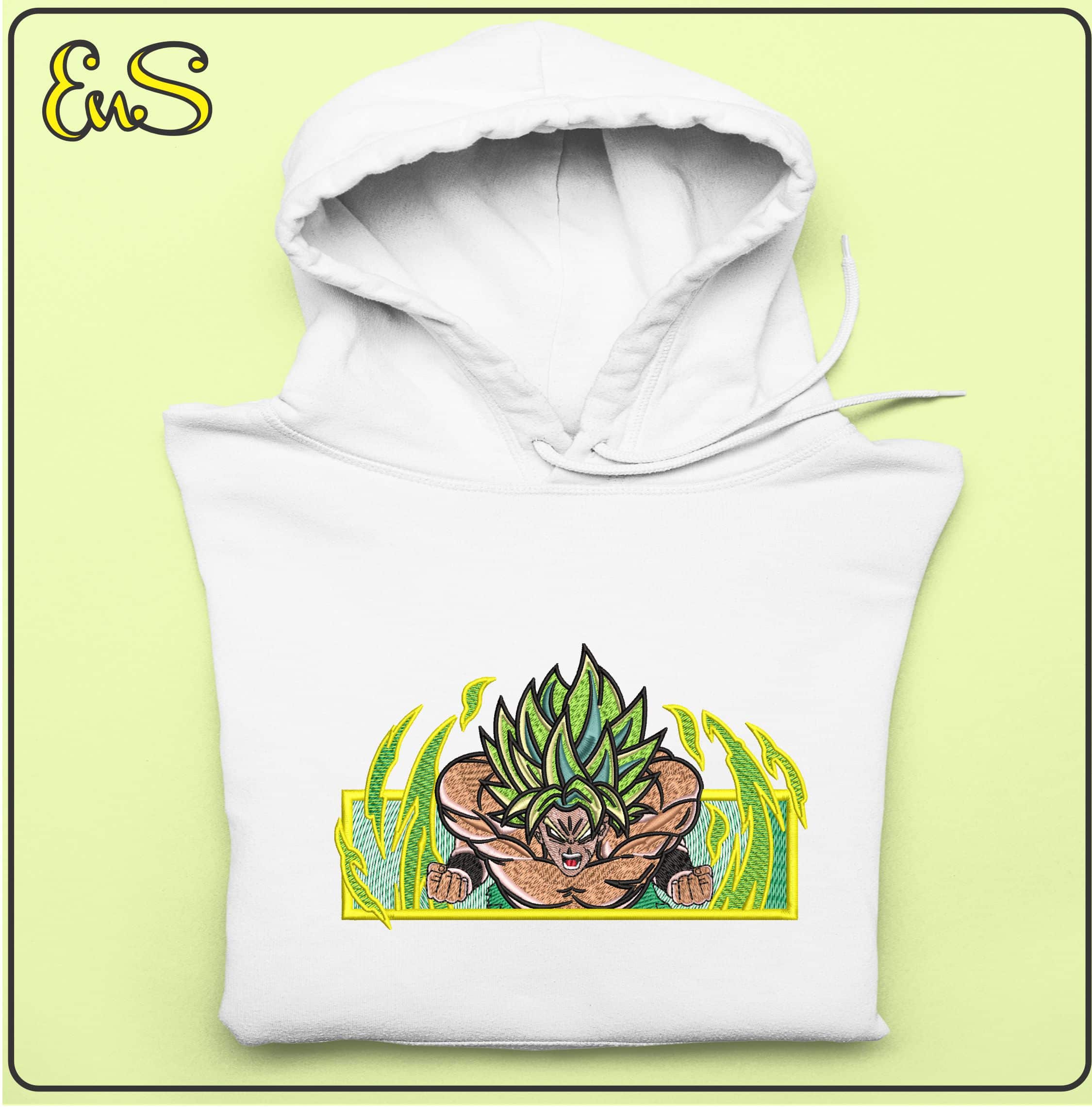 Broly in Frame Dragon Ball Anime- Elegant embroidery design file - instant download — view 5