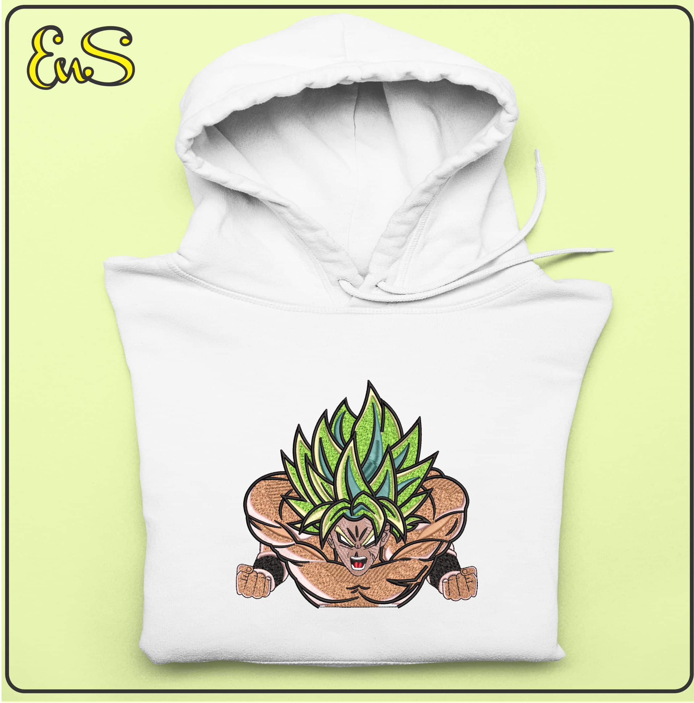 Broly ready to Punch Dragon Ball Anime- Elegant embroidery design file - instant download — view 4