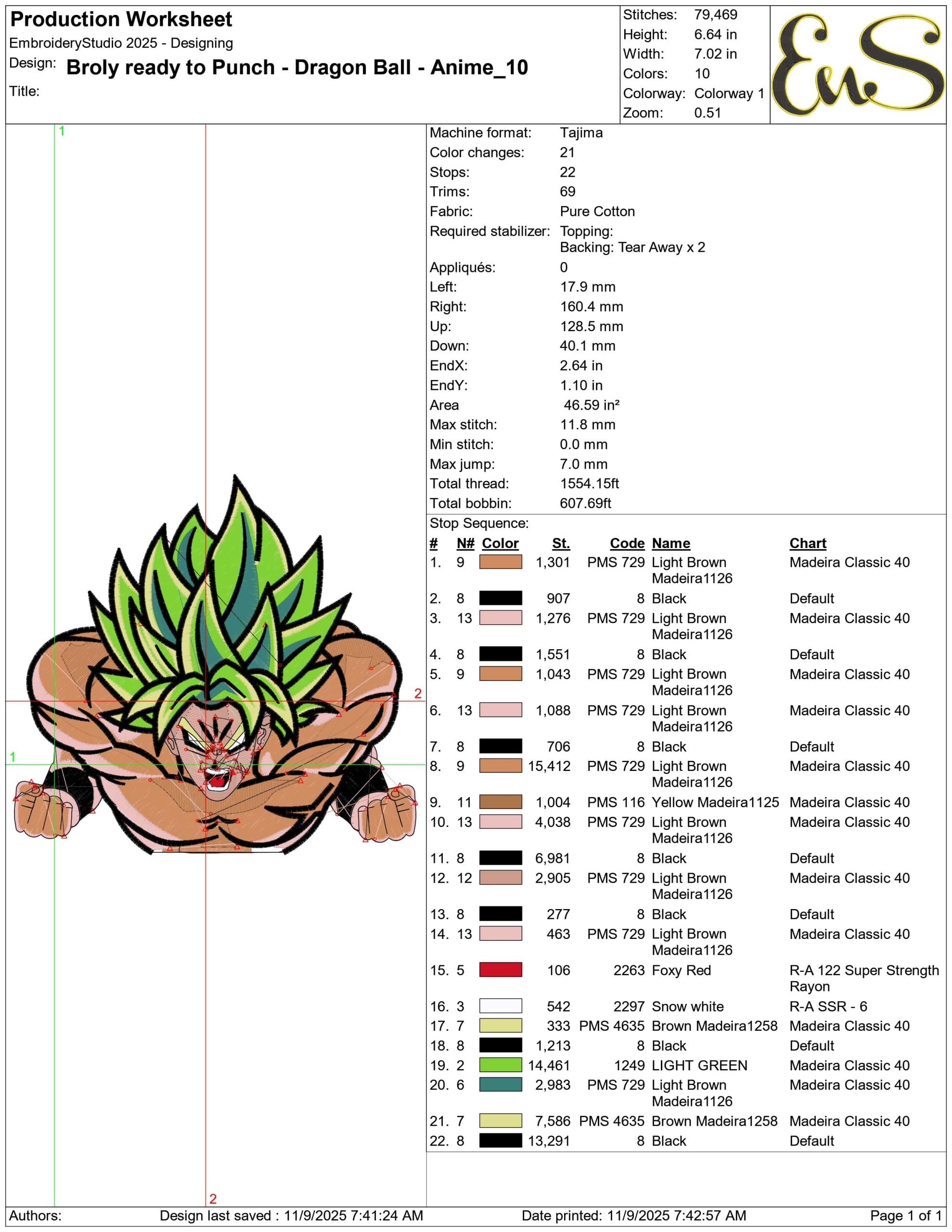 Broly ready to Punch Dragon Ball Anime- Elegant embroidery design file - instant download — view 3