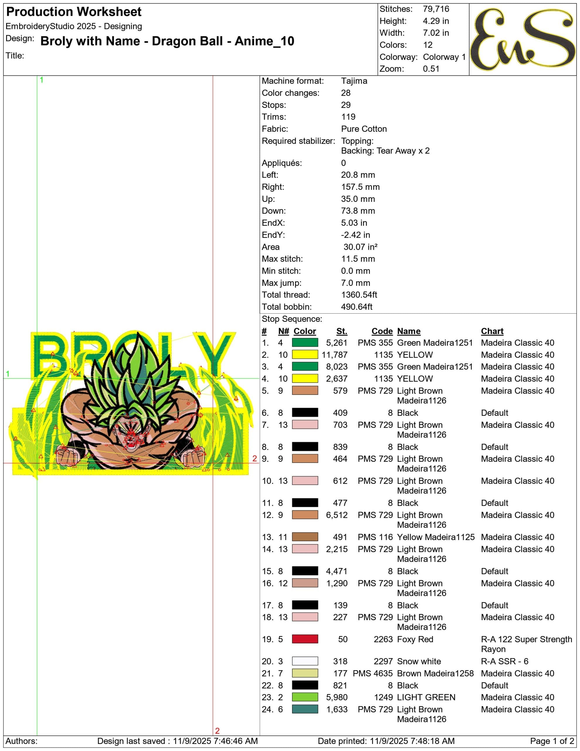 Broly with Name Dragon Ball Anime- Elegant embroidery design file - instant download — view 3