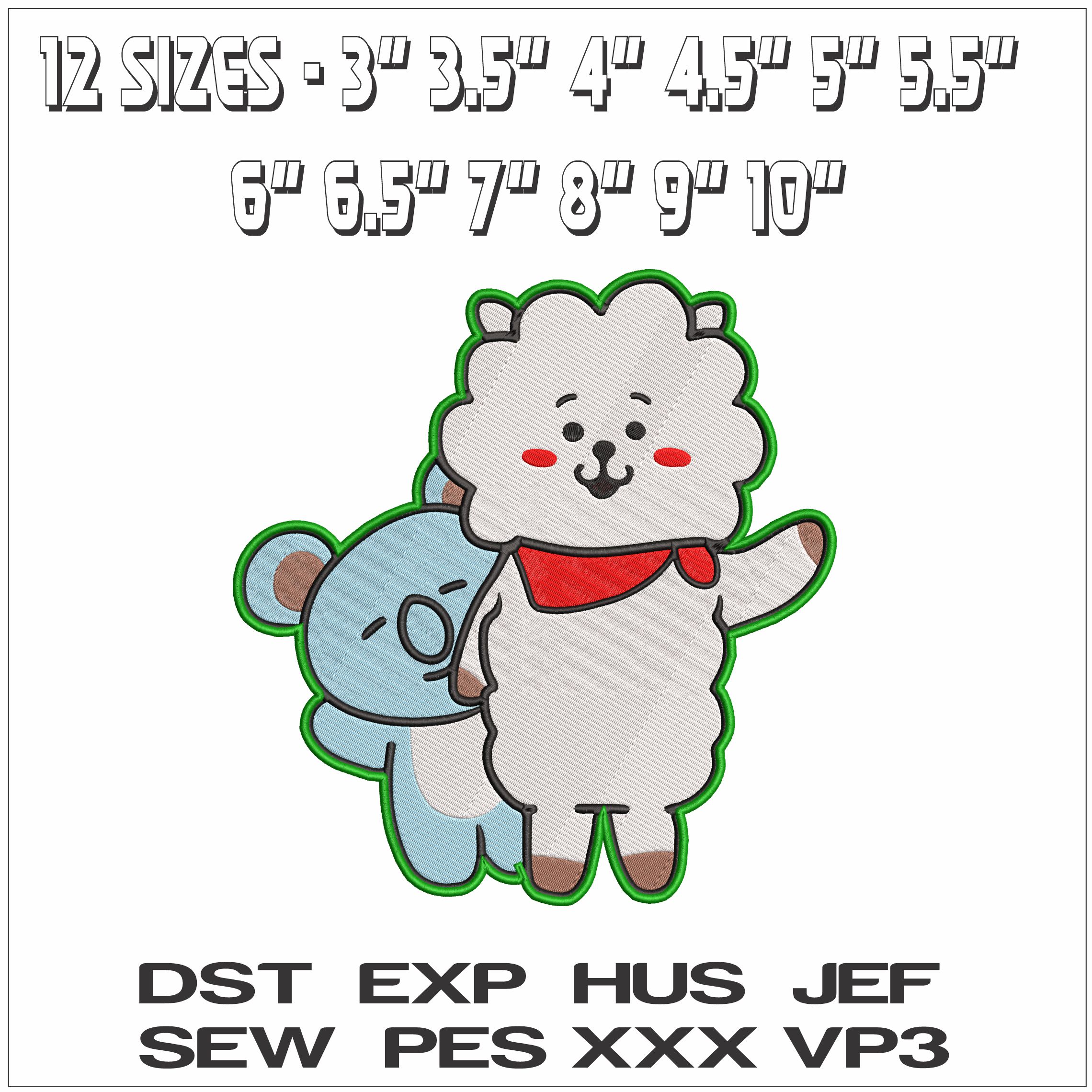 BTS Cartoon- Elegant embroidery design file - instant download — view 2