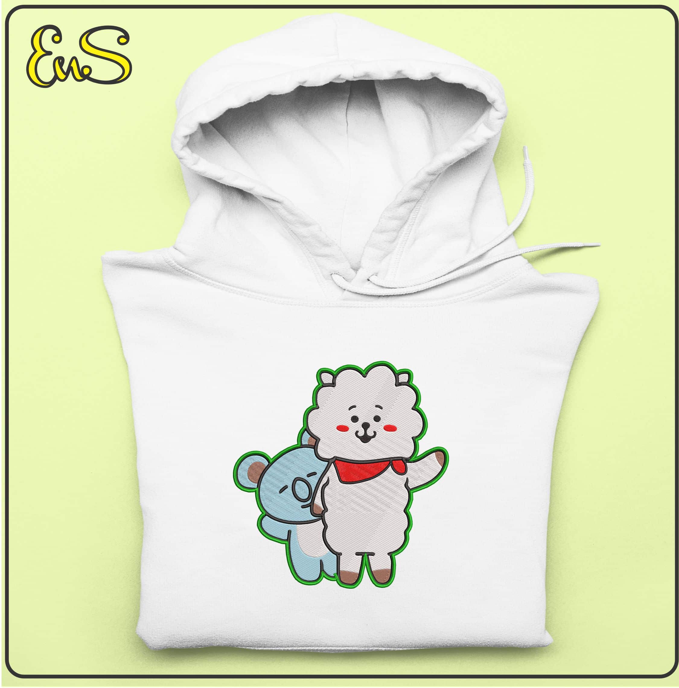BTS Cartoon- Elegant embroidery design file - instant download — view 4