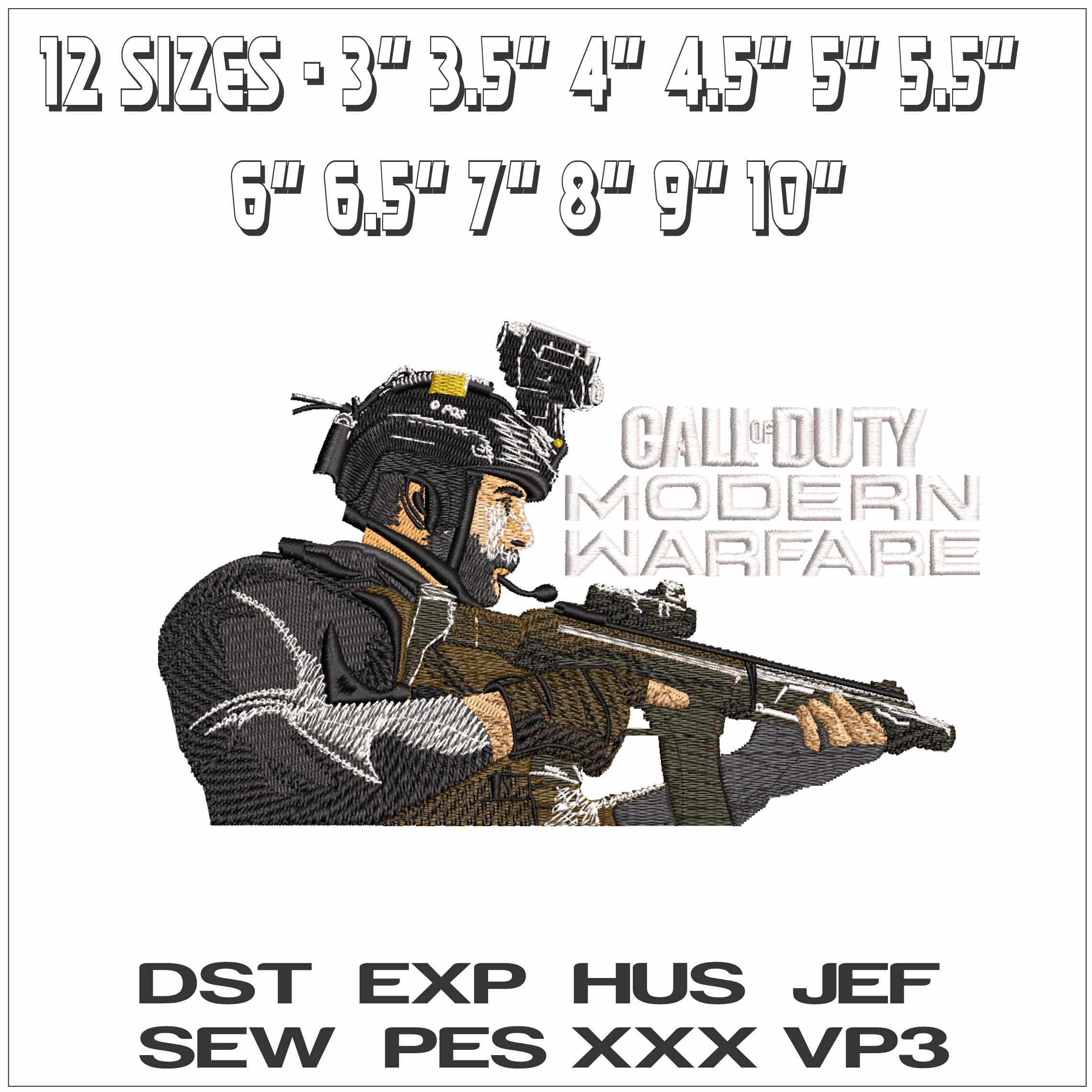 Call Of Duty Modern Warfare- Elegant embroidery design file - instant download — view 2