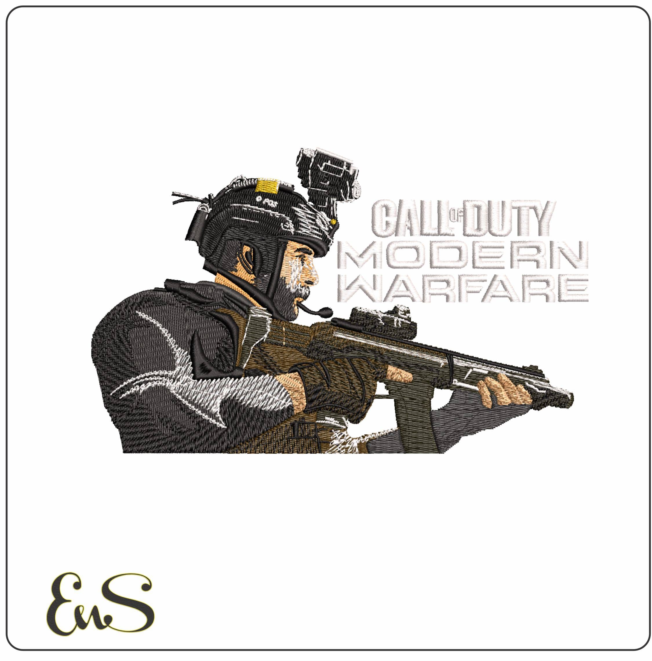 Call Of Duty Modern Warfare- Elegant embroidery design file - instant download