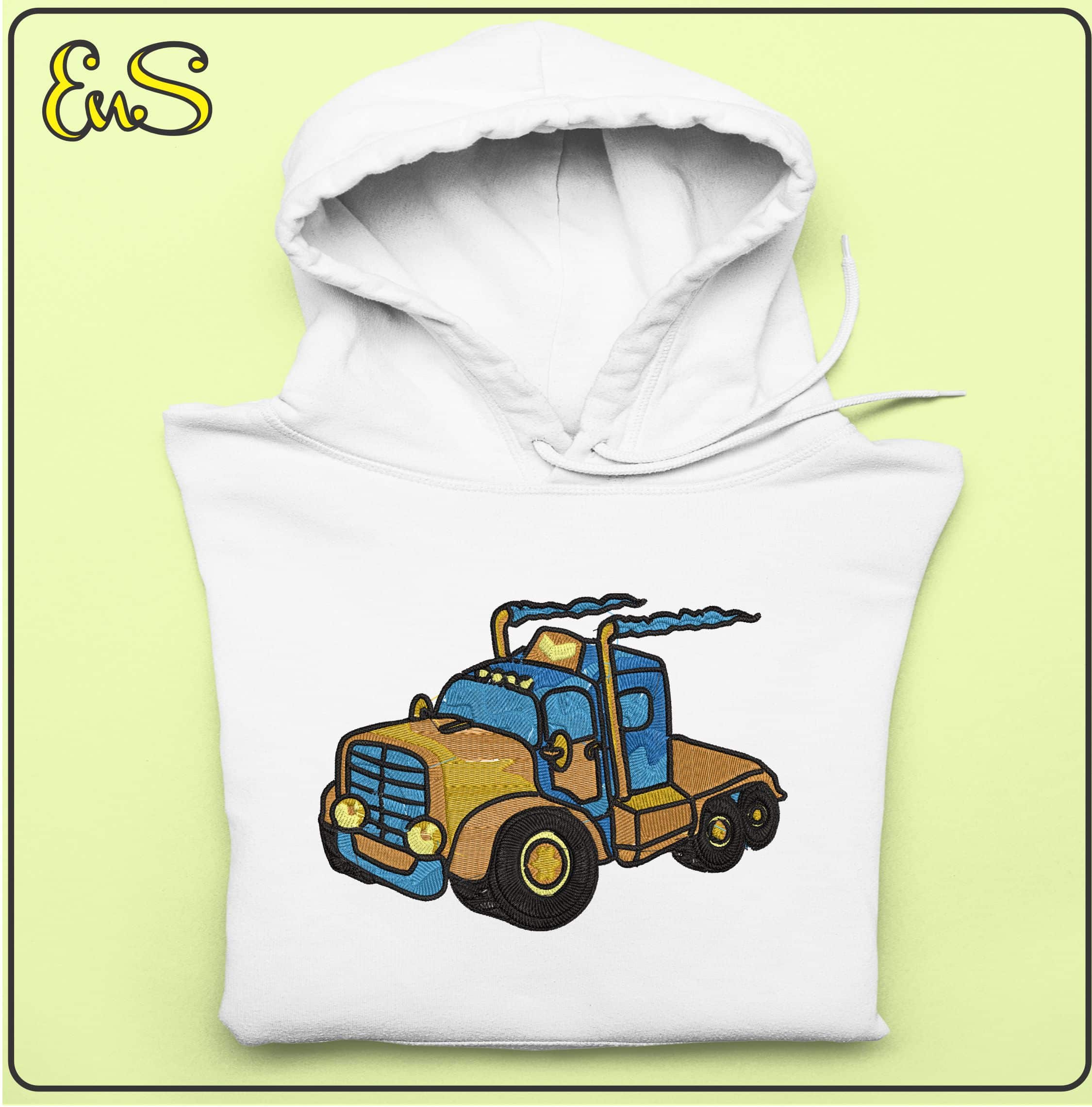 Cartoon Truck- Elegant embroidery design file - instant download — view 4