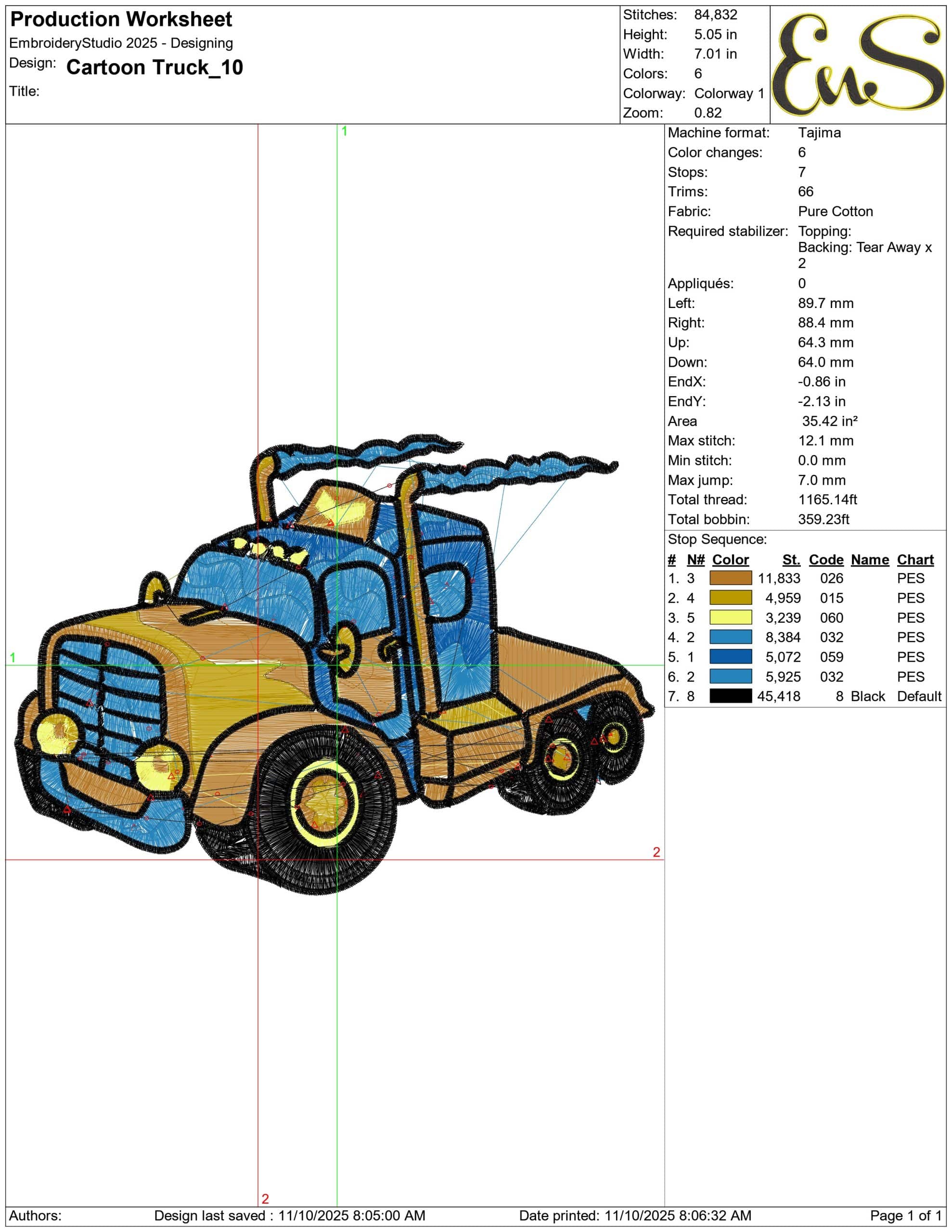 Cartoon Truck- Elegant embroidery design file - instant download — view 3