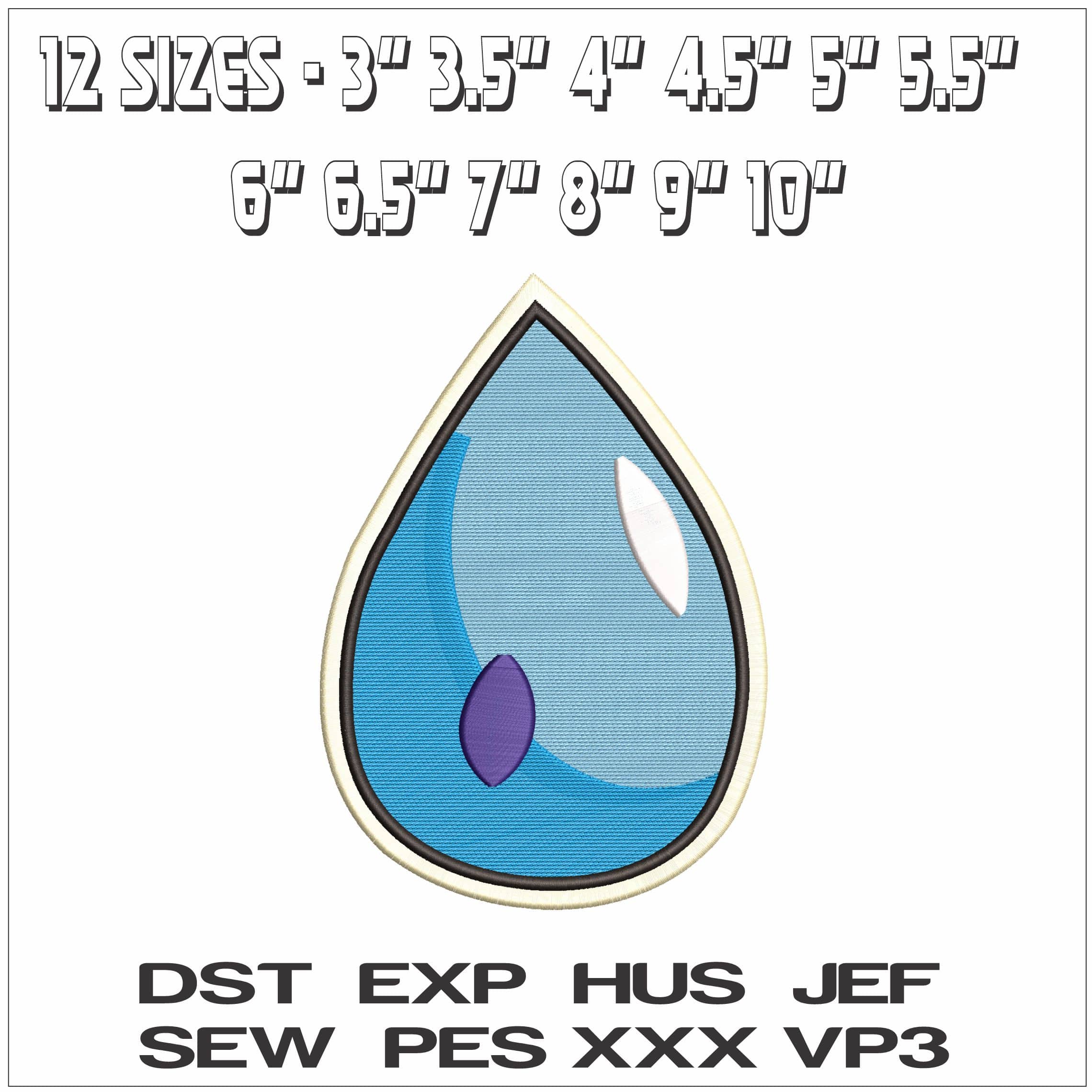 Cascade Badge Pokestone Anime- Elegant embroidery design file - instant download — view 2