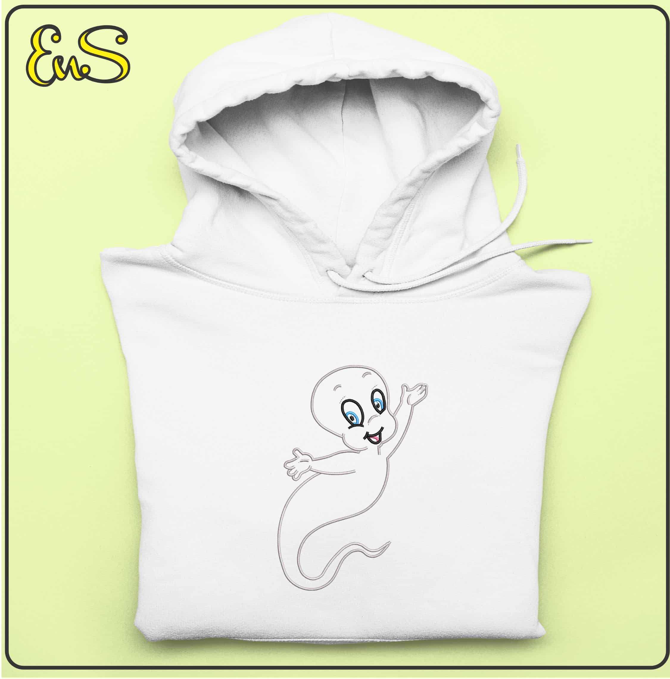 Casper Friendly Ghost- Elegant embroidery design file - instant download — view 4