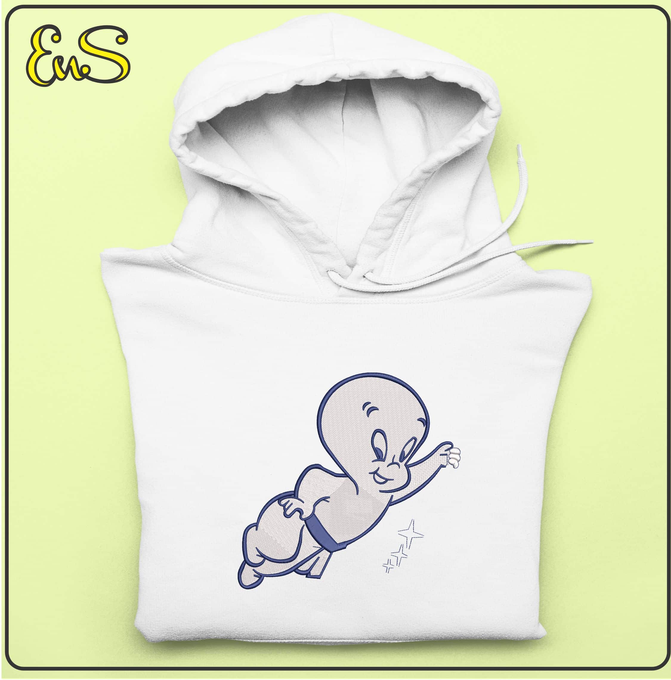 Casper the Friendly Ghost No Name- Elegant embroidery design file - instant download — view 4
