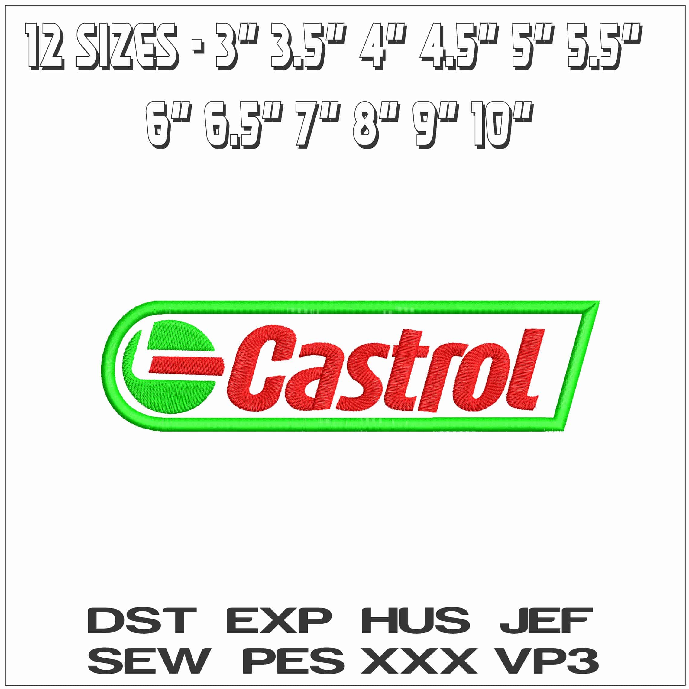 Castrol Oil- Elegant embroidery design file - instant download — view 2