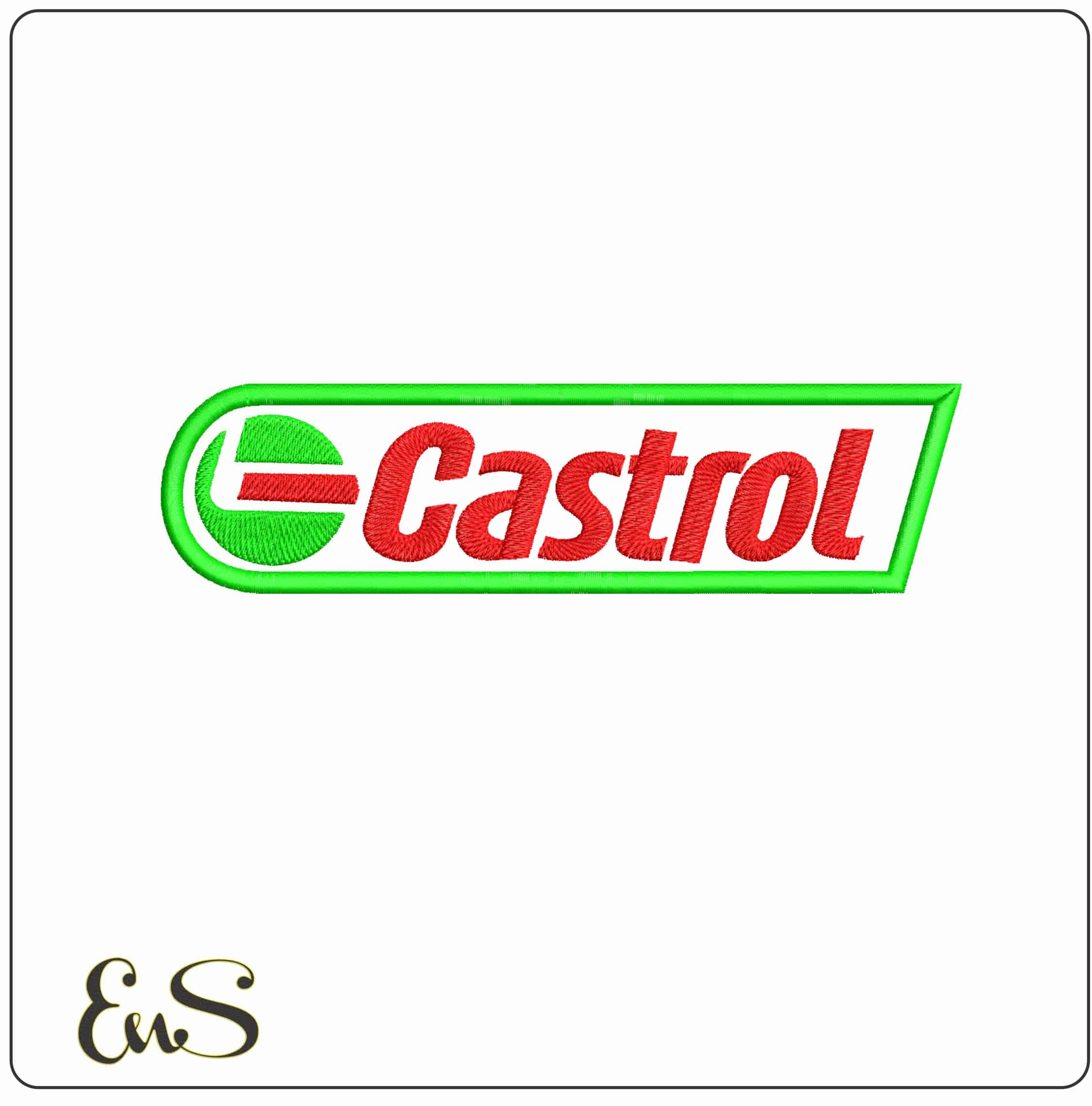 Castrol Oil- Elegant embroidery design file - instant download