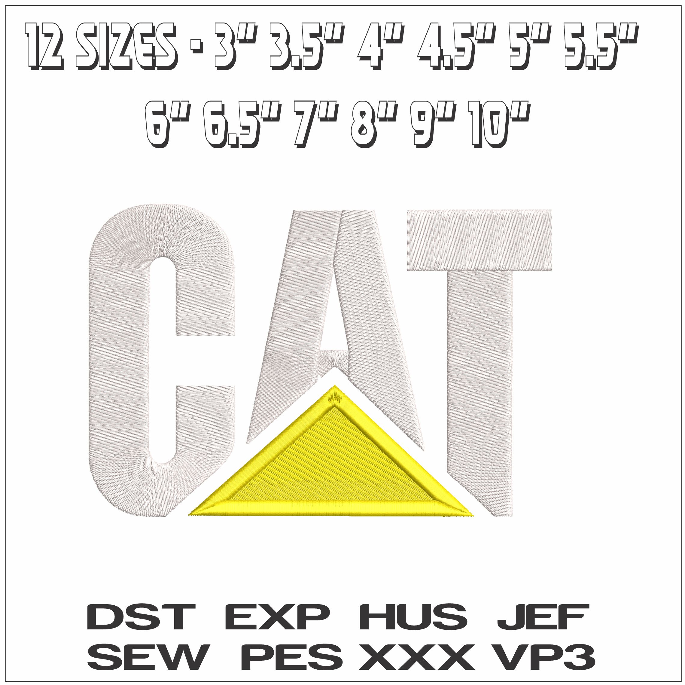 CAT Logo- Elegant embroidery design file - instant download — view 2