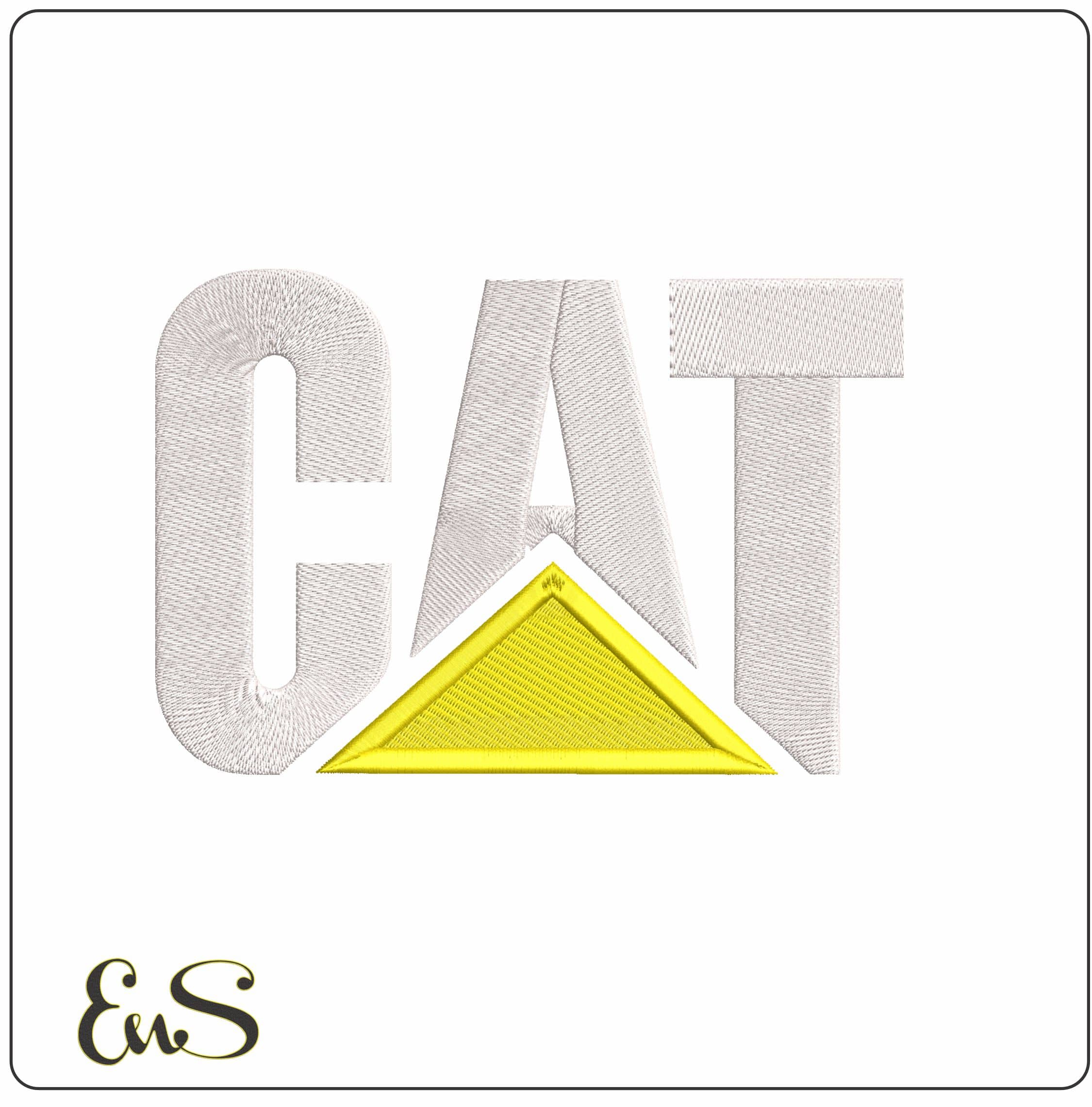 CAT Logo- Elegant embroidery design file - instant download
