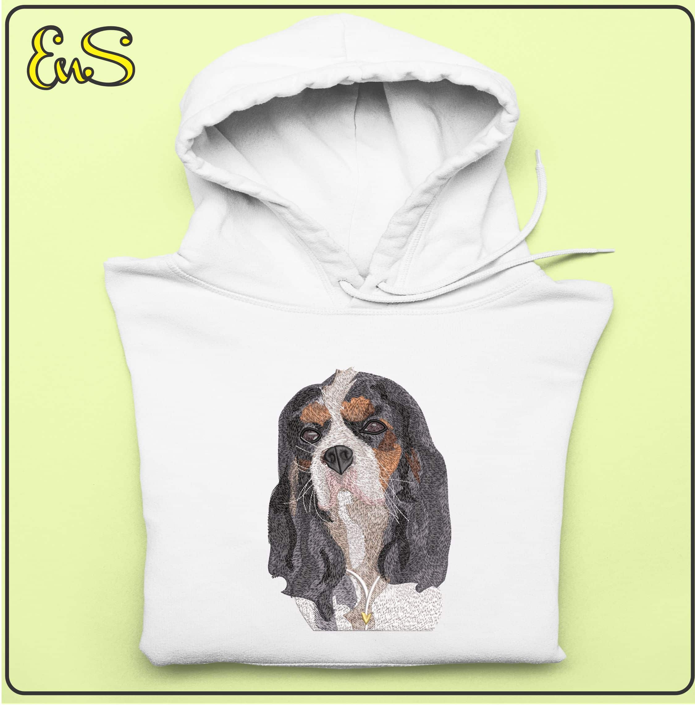 Cavalier King Charles dog head  - Elegant embroidery design file - instant download — view 4