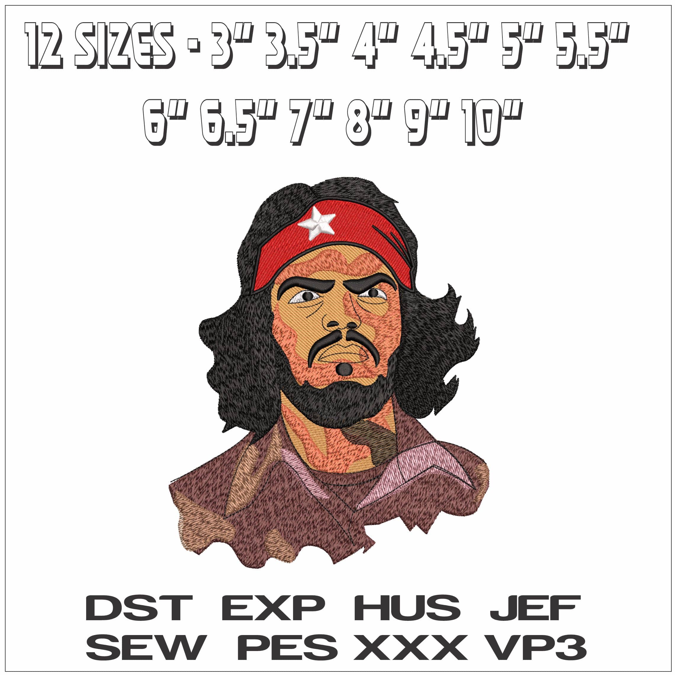 Cha Gavara with Bandana - Elegant embroidery design file - instant download — view 2