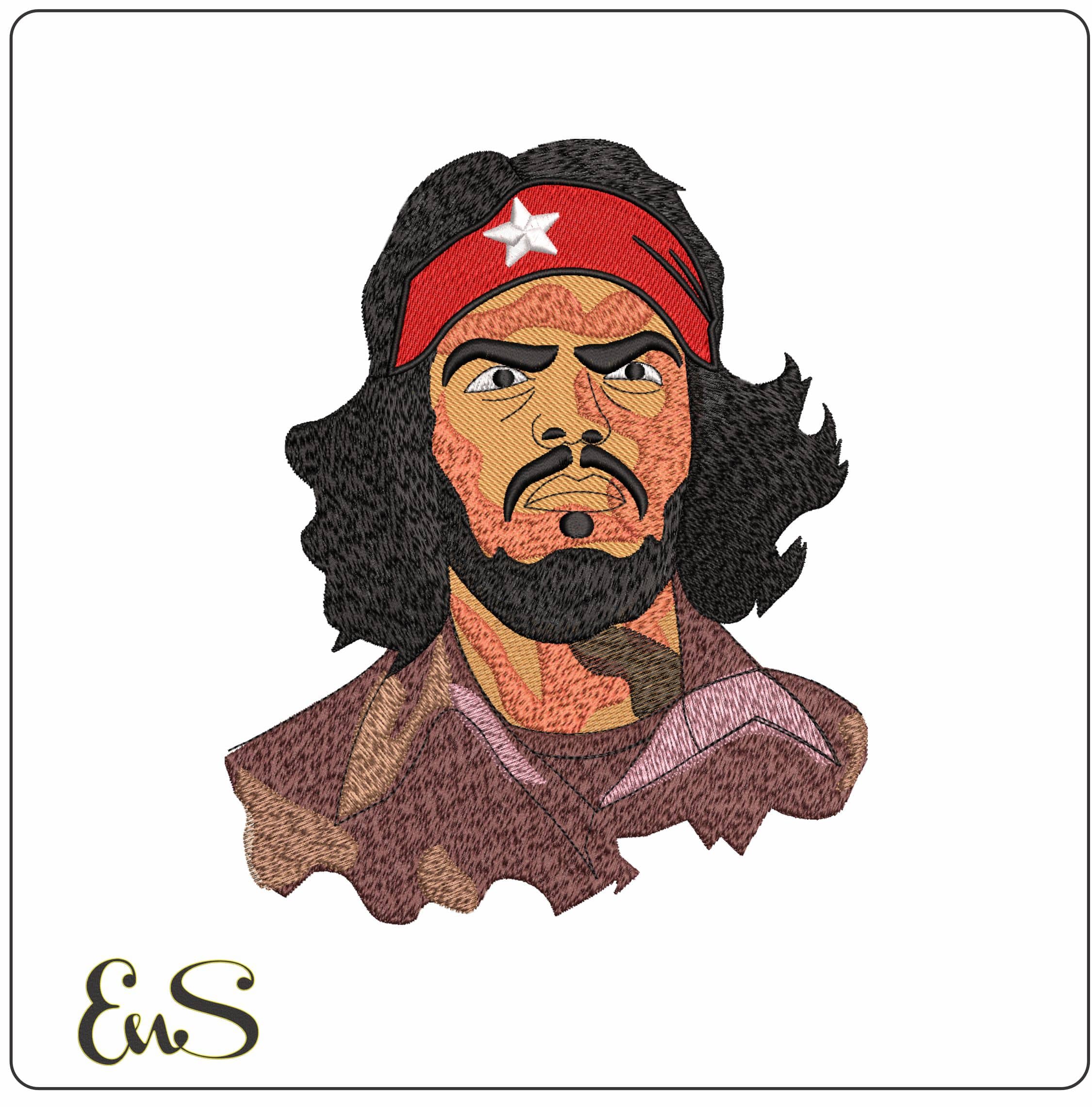 Cha Gavara with Bandana - Elegant embroidery design file - instant download