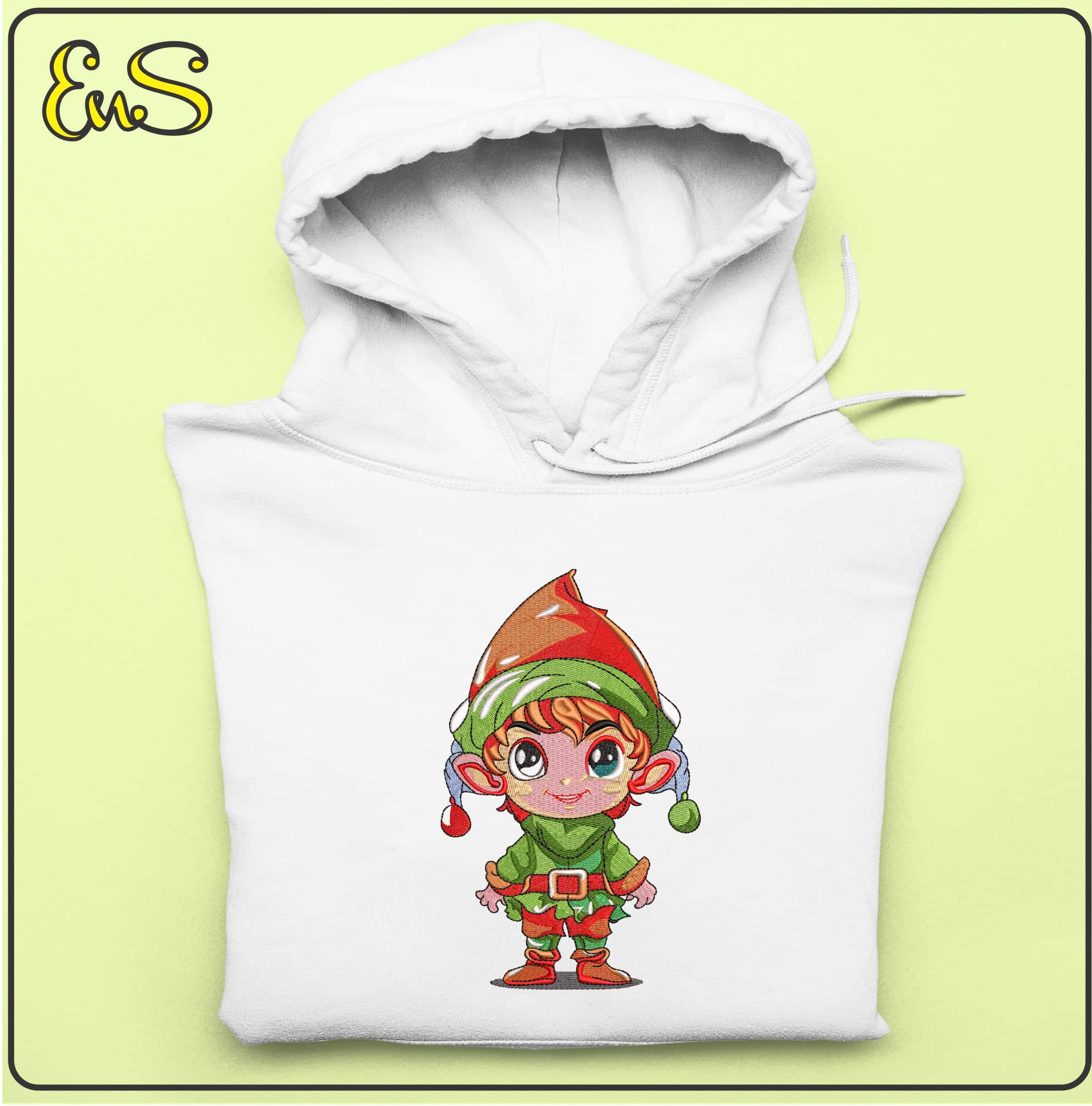 Christmas Elf - Elegant embroidery design file - instant download — view 4