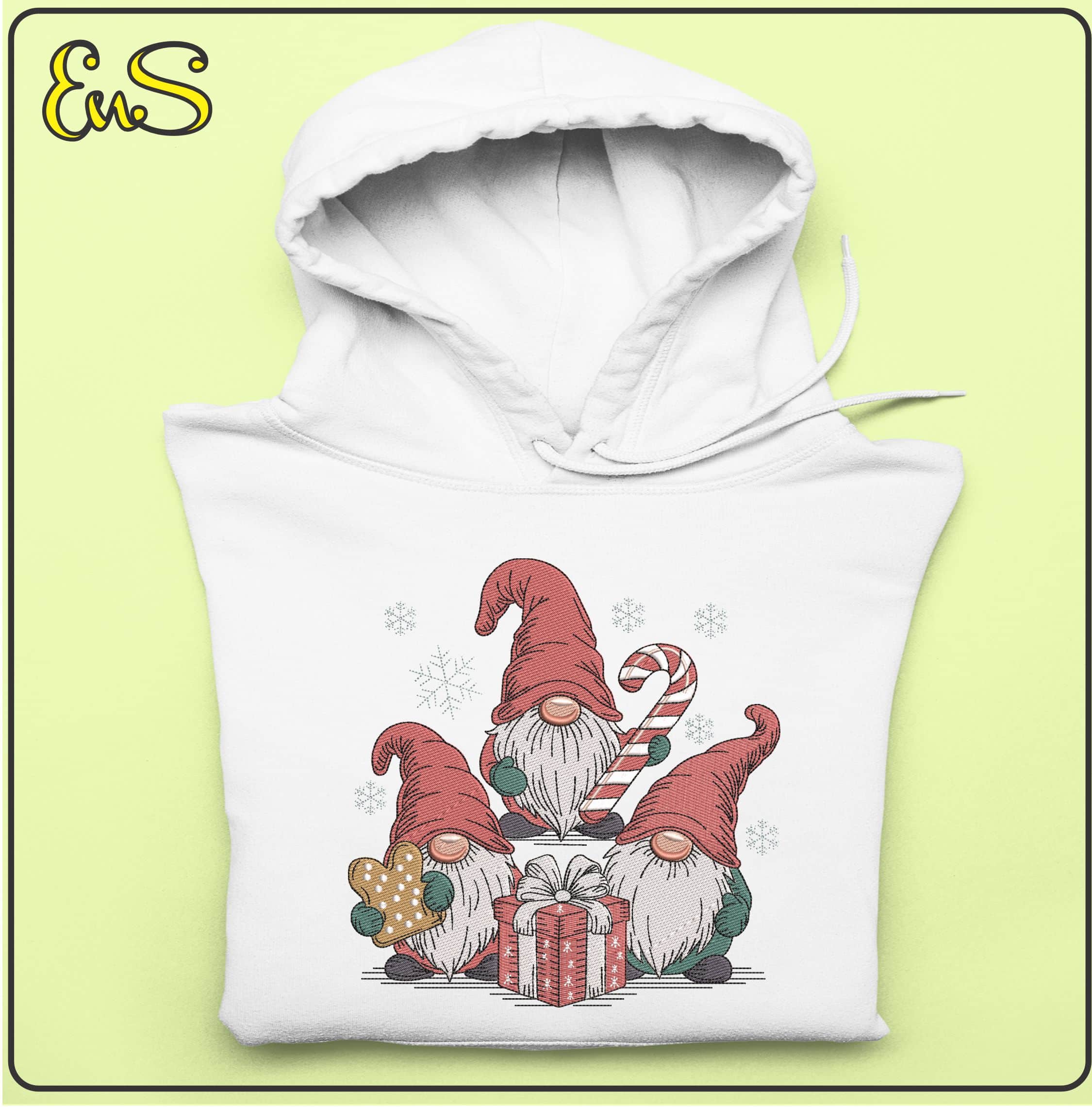 Christmas Knomes  - Elegant embroidery design file - instant download — view 4