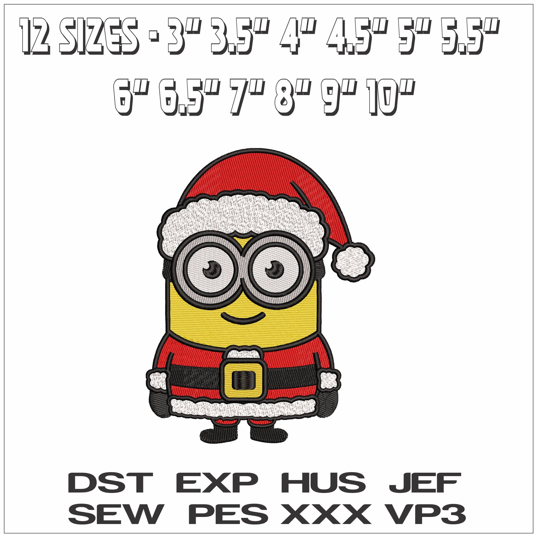 Christmas Minion   - Elegant embroidery design file - instant download — view 2
