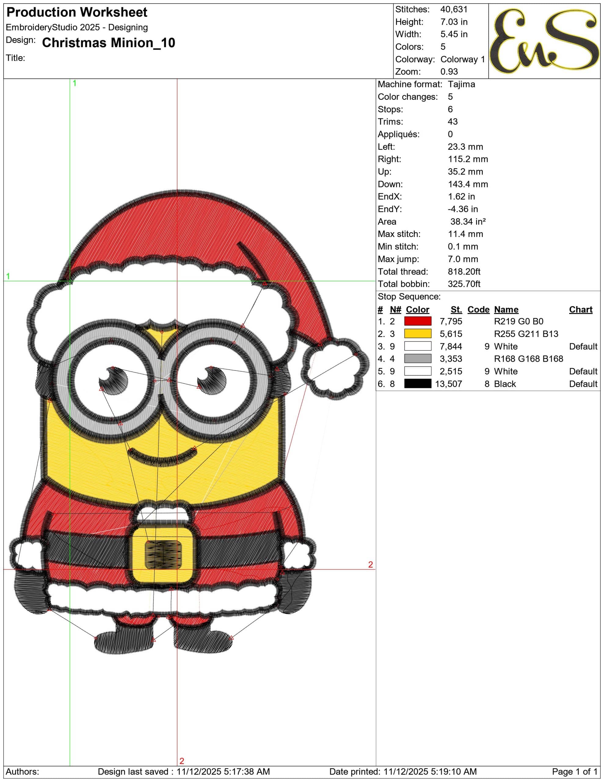 Christmas Minion   - Elegant embroidery design file - instant download — view 3