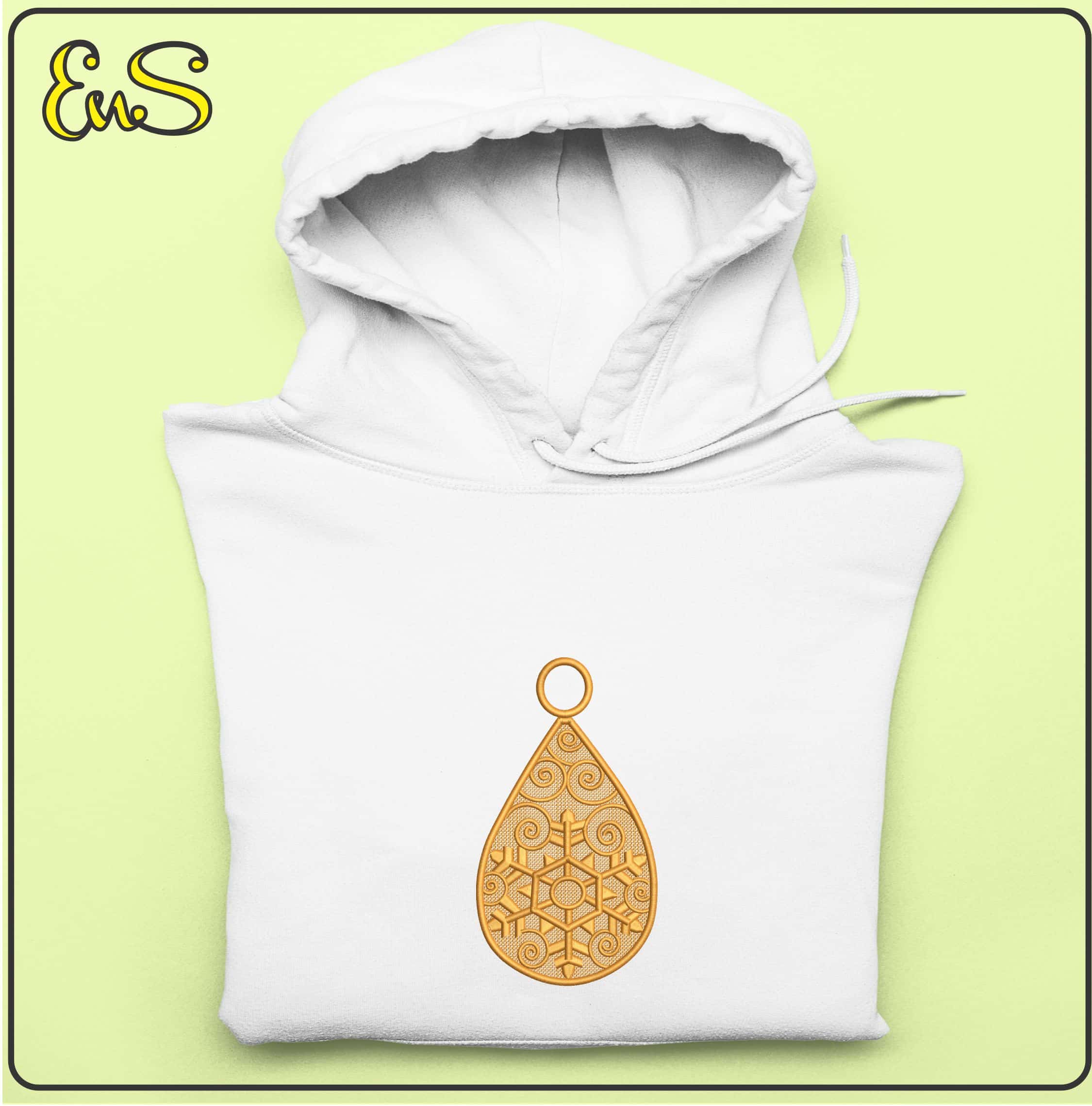 Christmas Pendant  - Elegant embroidery design file - instant download — view 4